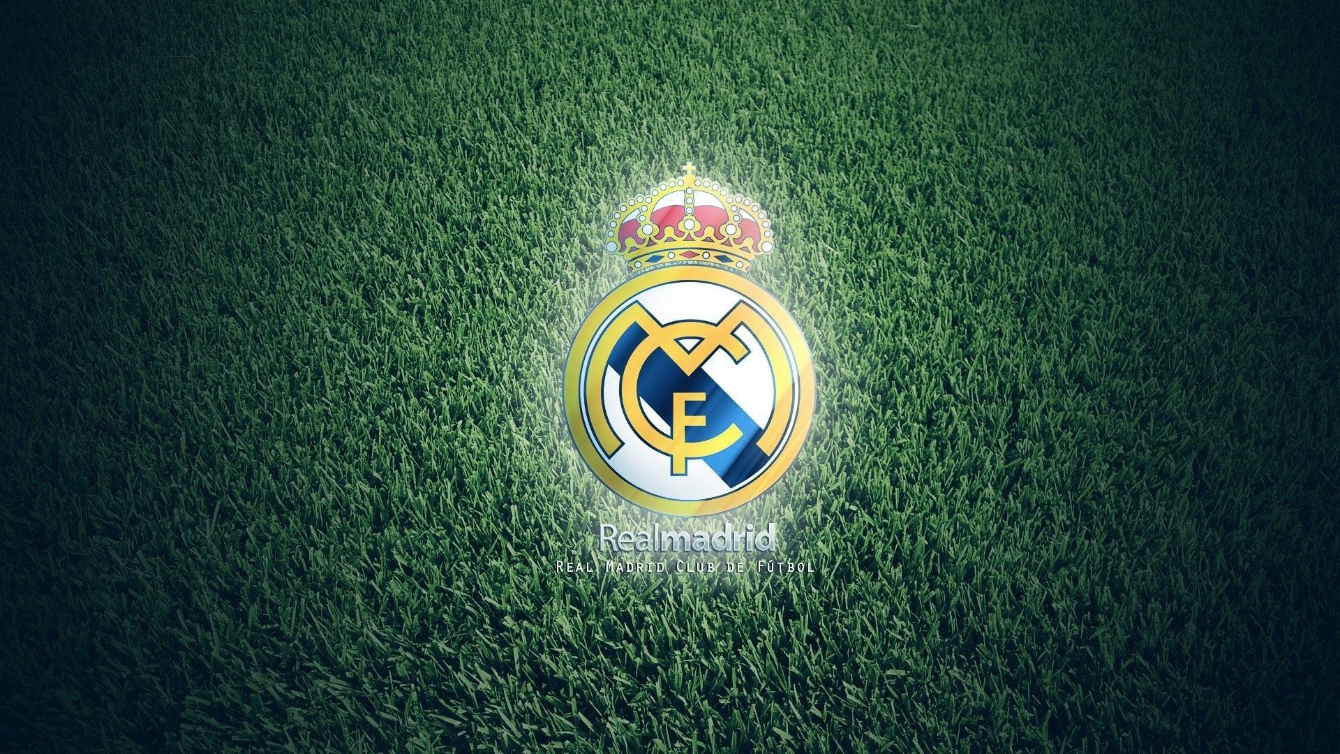 Logo Real Madrid su erba, 1920x1080 1080p, Laptop