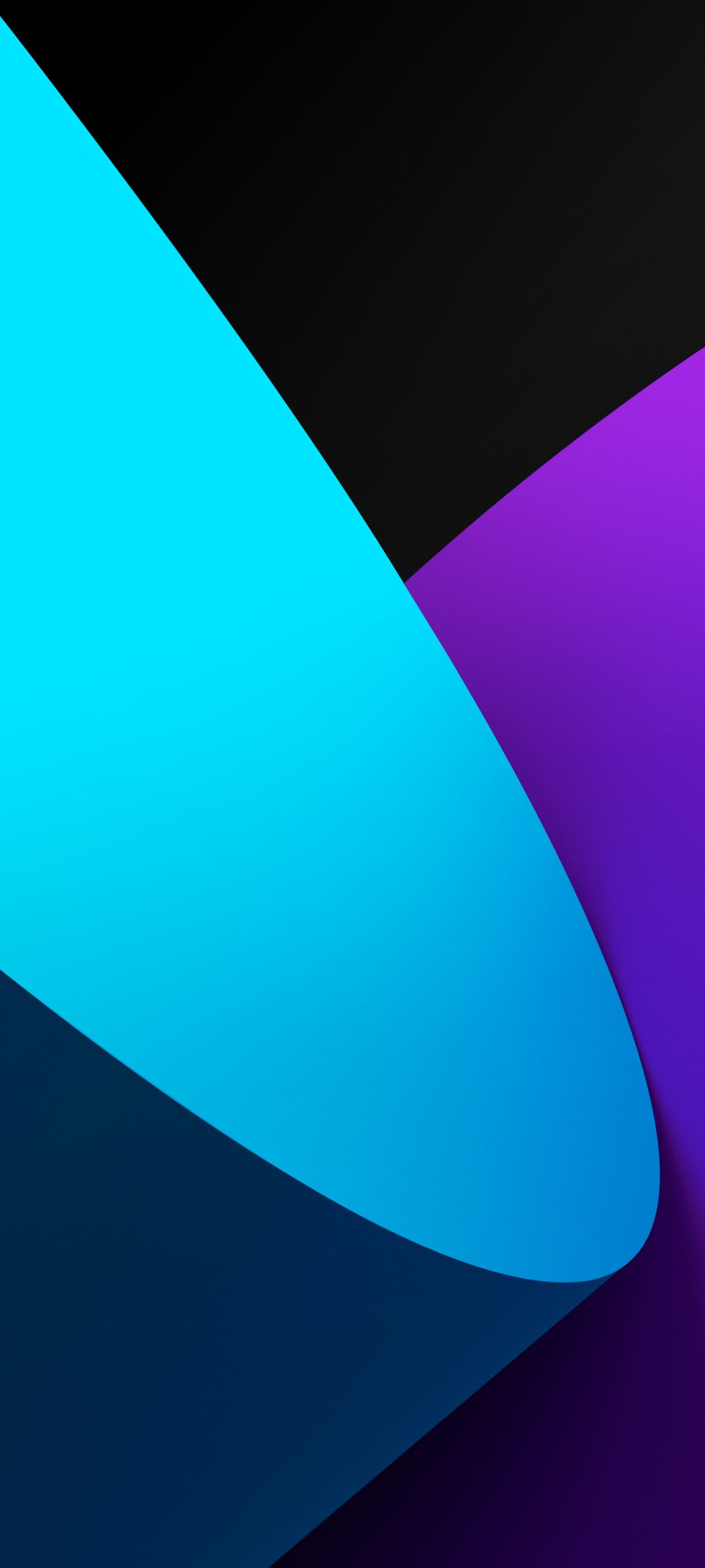 Forme astratte curve blu viola, 1080x2400 Verticale, Telefono