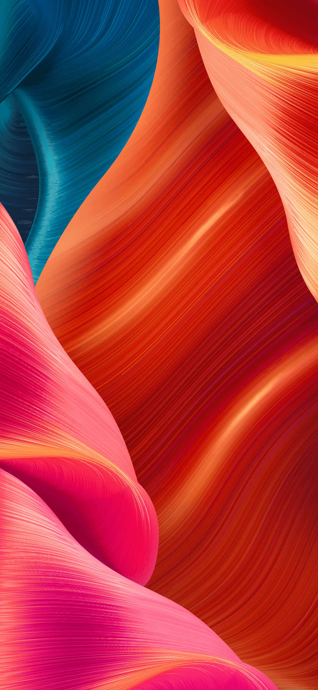 Onde astratte rosa arancio blu, 1080x2340 Full HD Verticale, iPhone