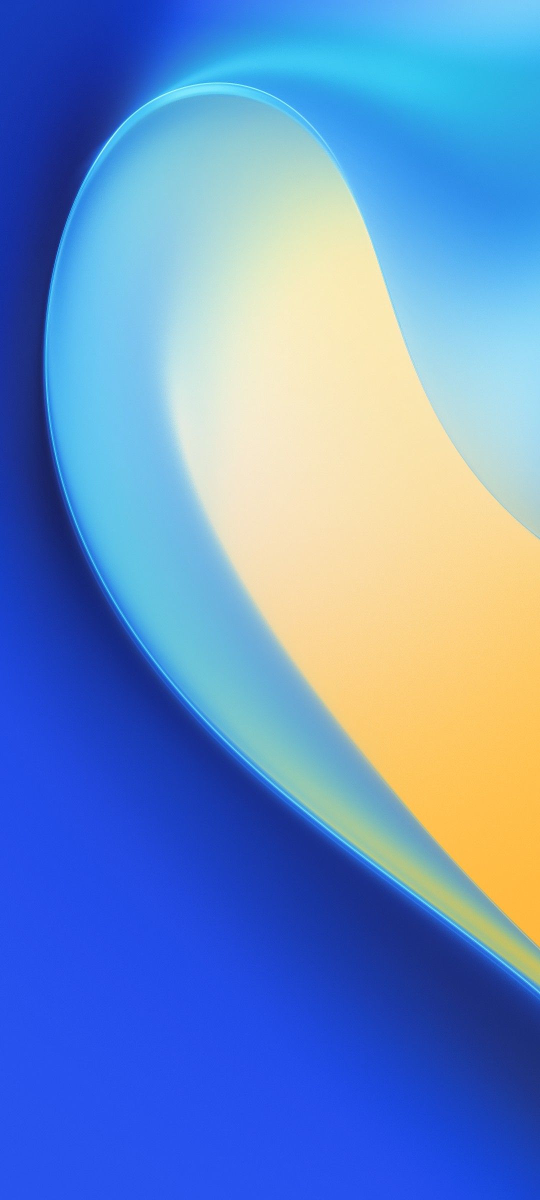 Onda astratta blu e giallo, 1080x2400 Full HD Verticale, Smartphone