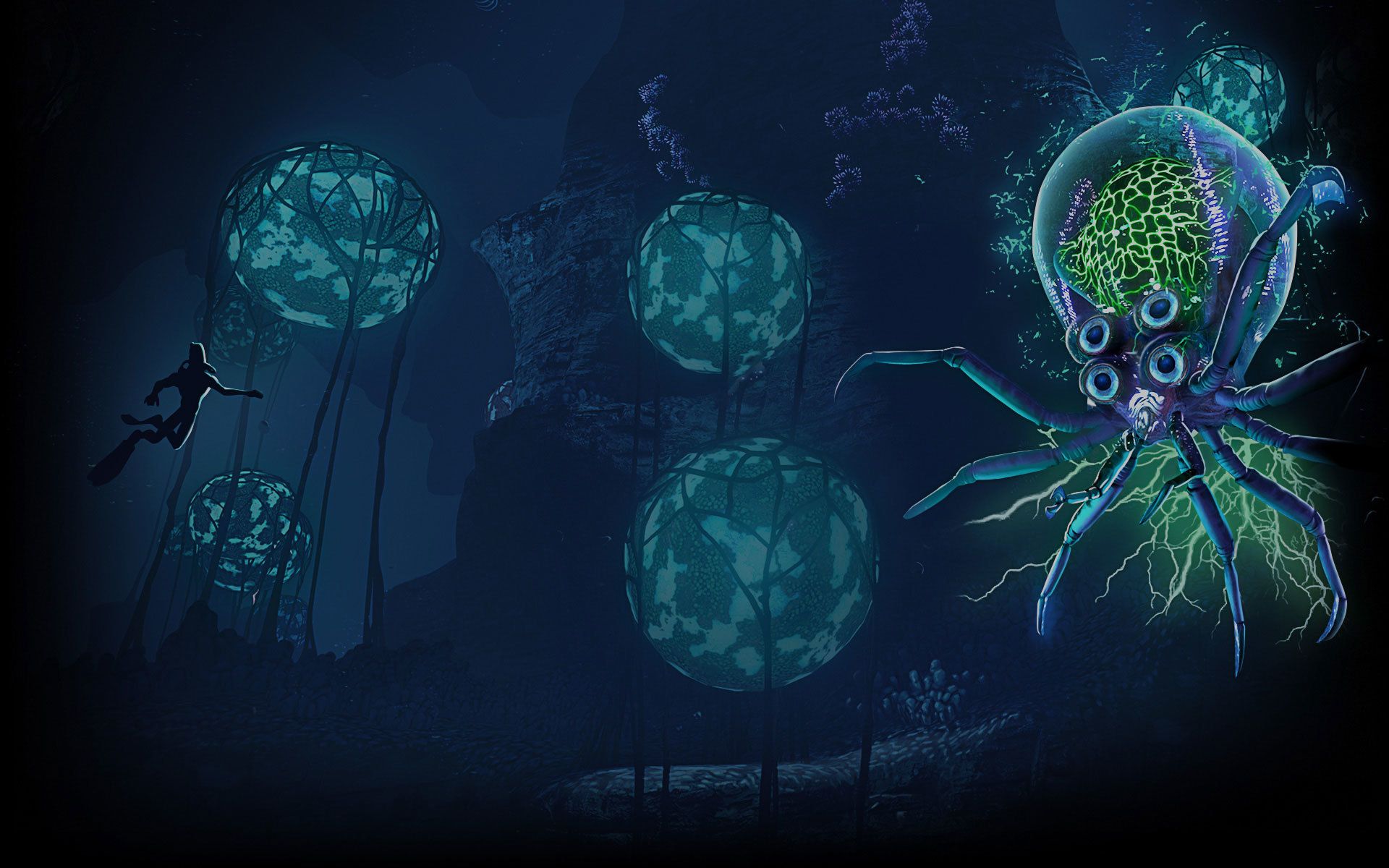 Subnautica creatura bioluminescente sottomarina, 1920x1200 WUXGA, Laptop