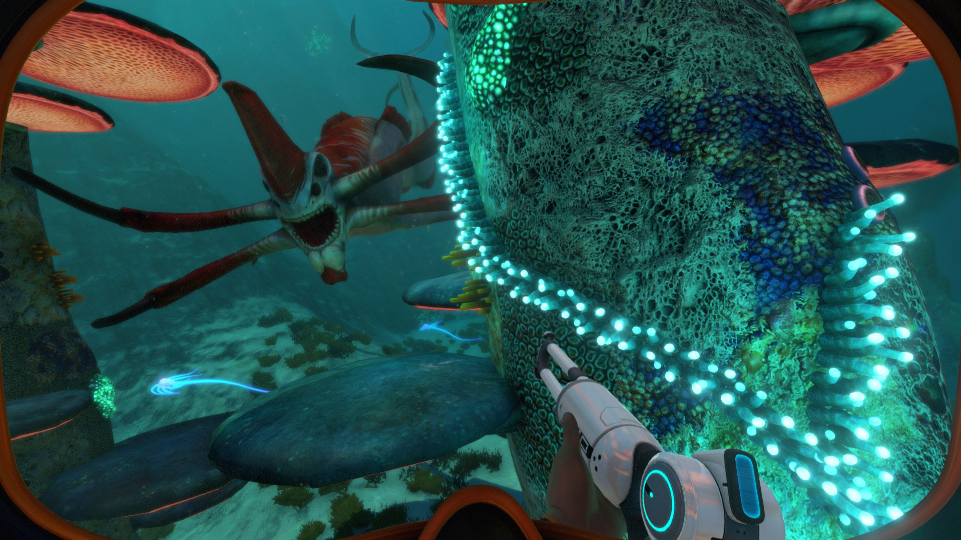 Reaper Leviathan attacca sottomarino Subnautica, 1920x1080 Full HD, PC