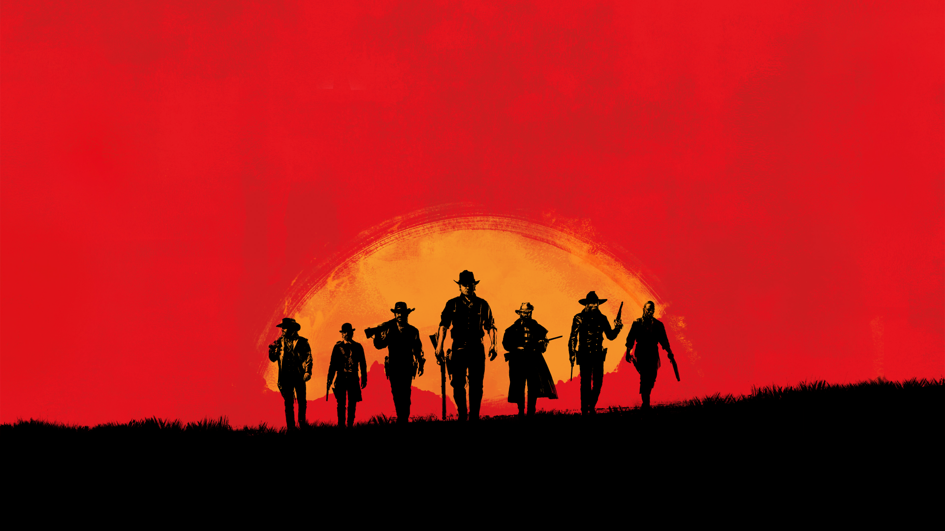 Red Dead Redemption 2 sagome cowboy, 1920x1080 Full HD, Desktop