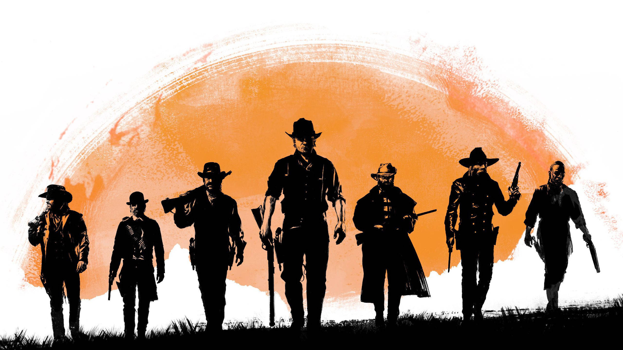 Silhouette cowboy Red Dead Redemption, 2560x1440 2K, Desktop