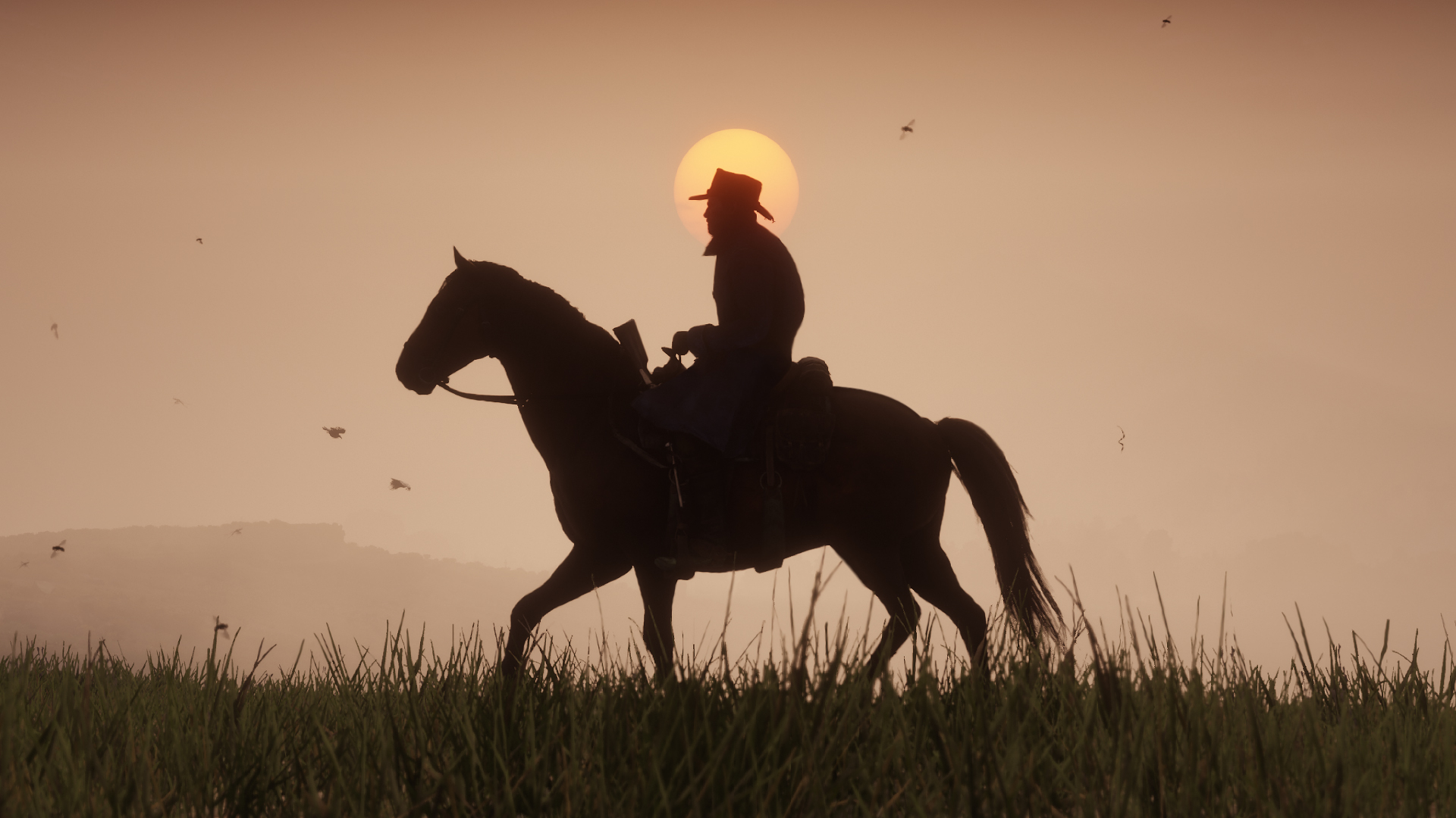 Red Dead Redemption 2 cowboy tramonto, 1920x1080 Full HD, Laptop
