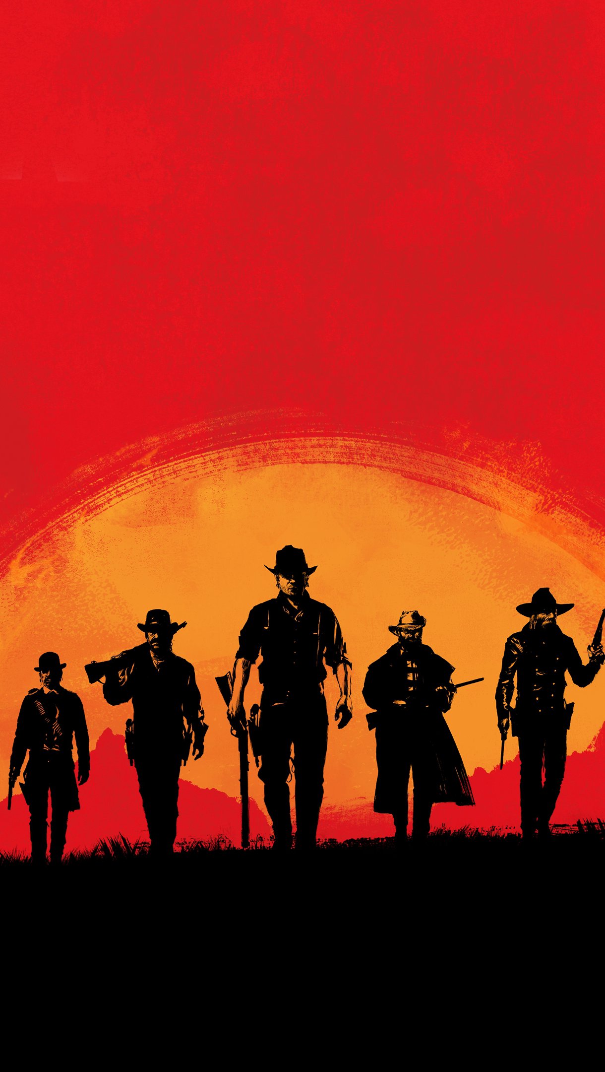 Silhouette cowboy Red Dead Redemption, 1220x2160 Verticale, Telefono