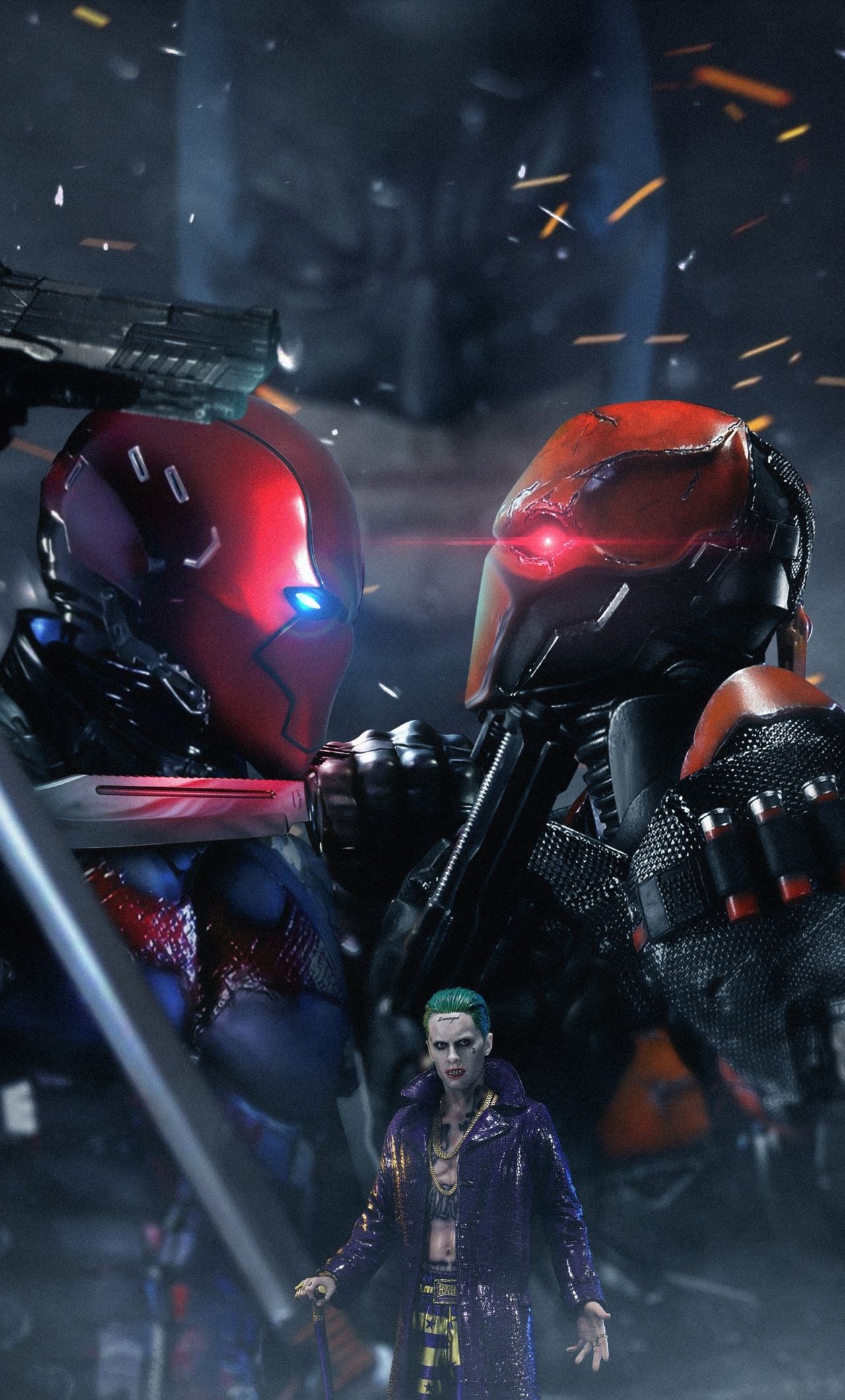 Red Hood, Deathstroke, Joker DC, nemesi di Batman, 1280x2120 Verticale, Mobile