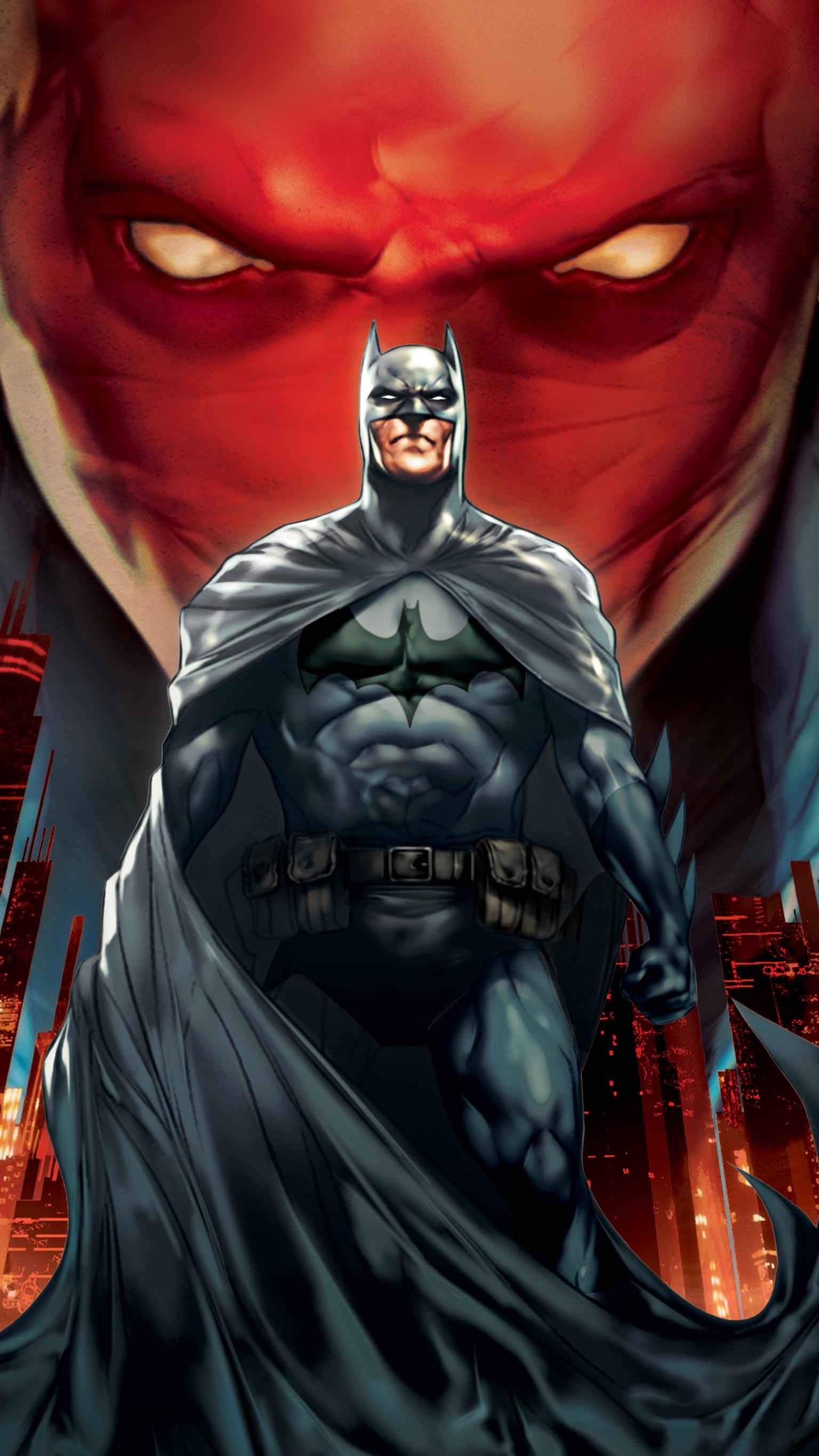 Batman e maschera Red Hood, Gotham, 1536x2732 Verticale, Mobile