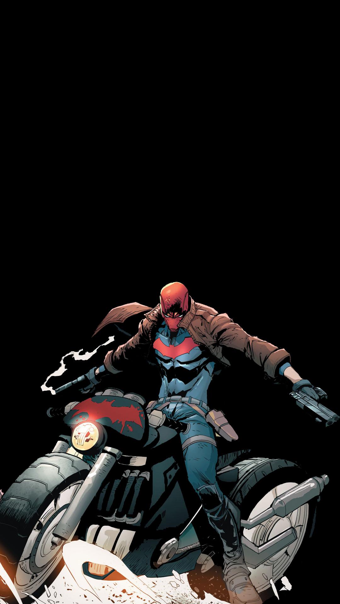 Red Hood su moto DC, 1080x1920 Full HD Verticale, iPhone