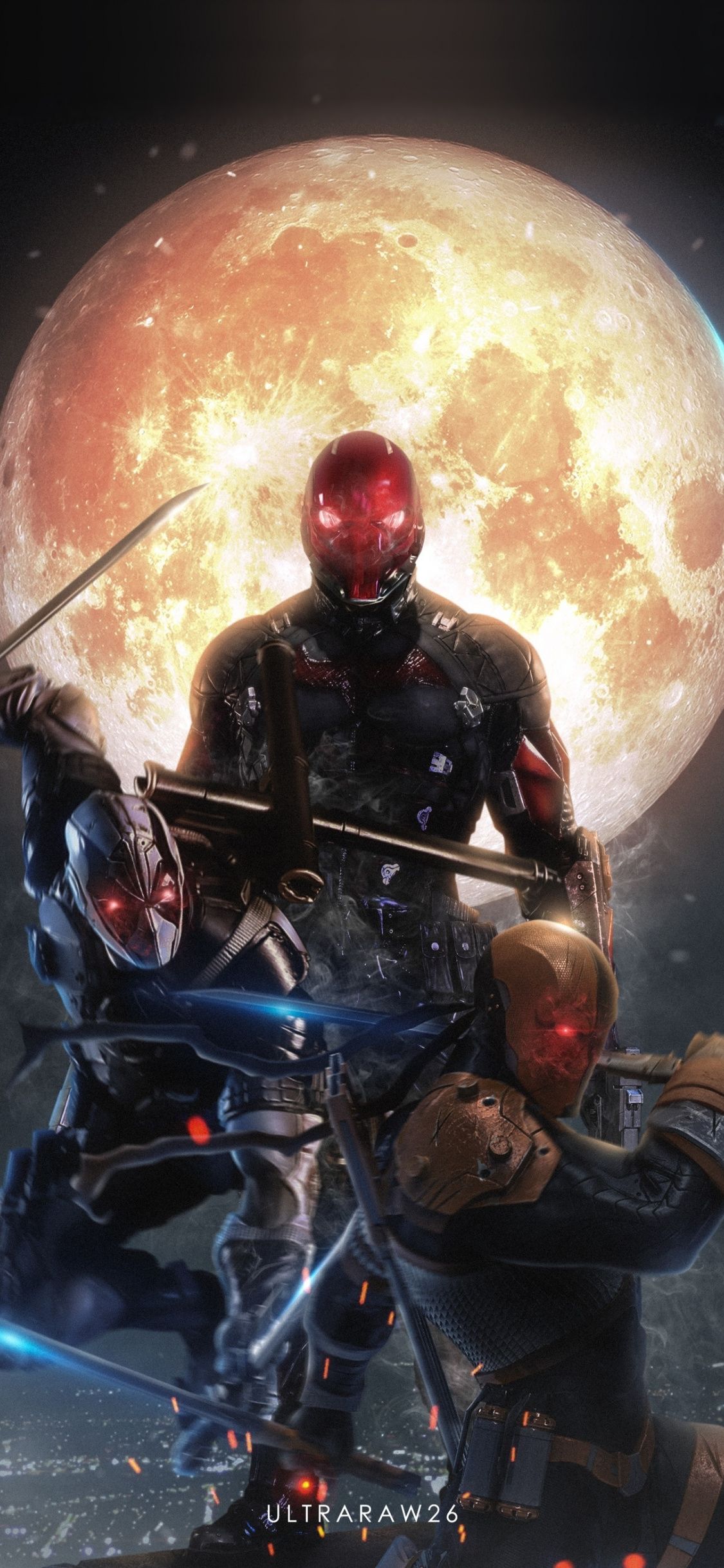 Red Hood, Deathstroke, Deadpool, mercenario, 1125x2436 Full HD Verticale, iPhone