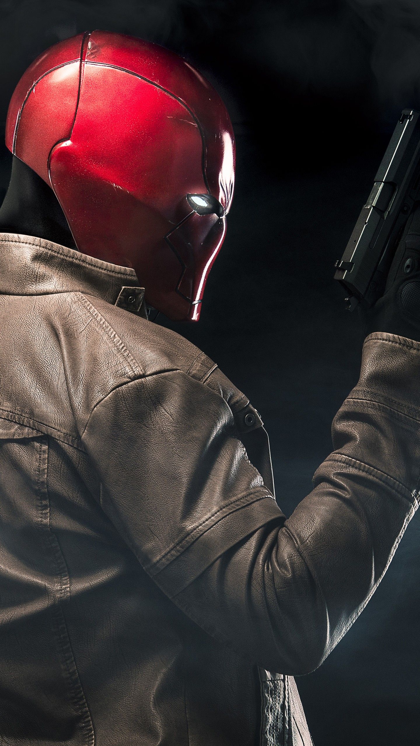 Red Hood casco rosso pistola, 1440x2560 Full HD Verticale, iPhone