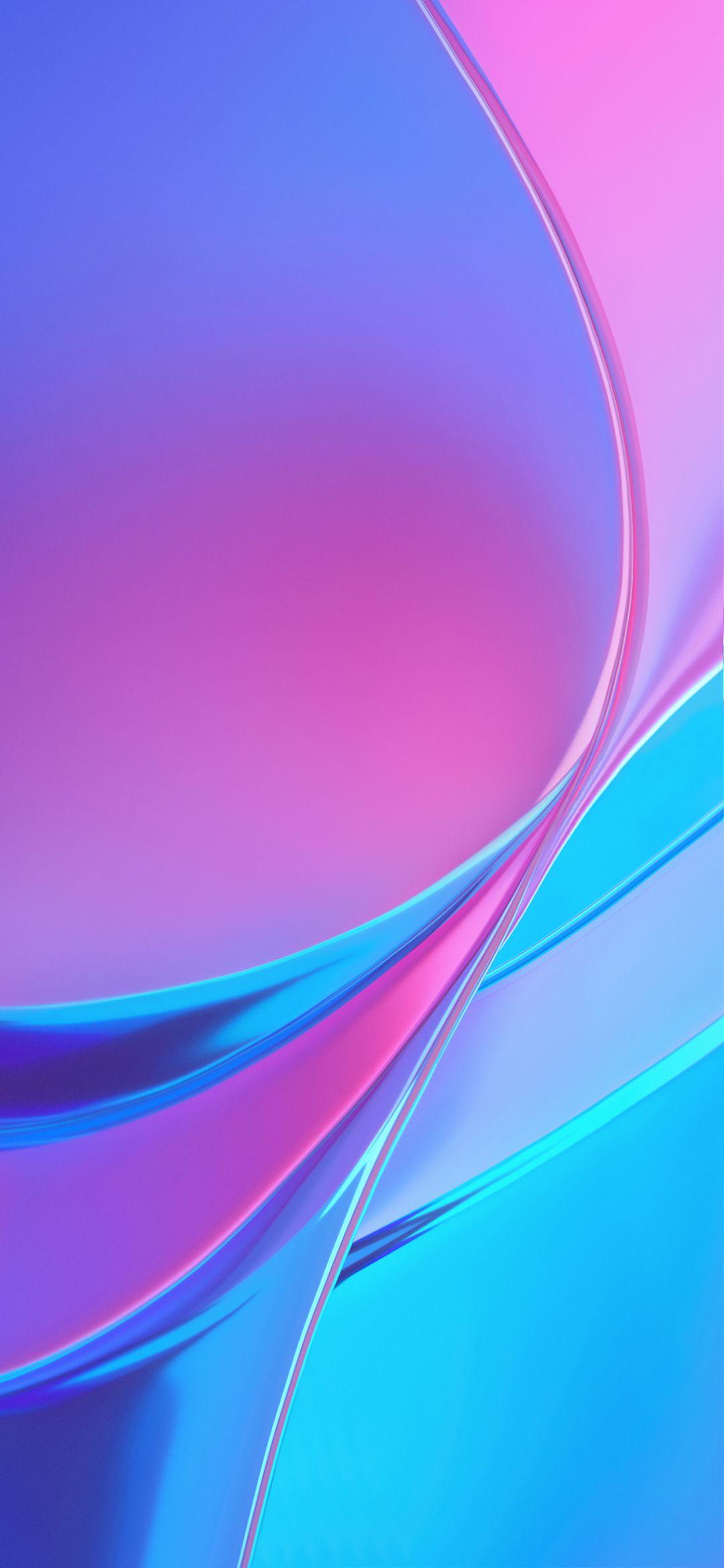 Onde astratte blu e rosa, 1080x2340 Full HD Verticale, POCO