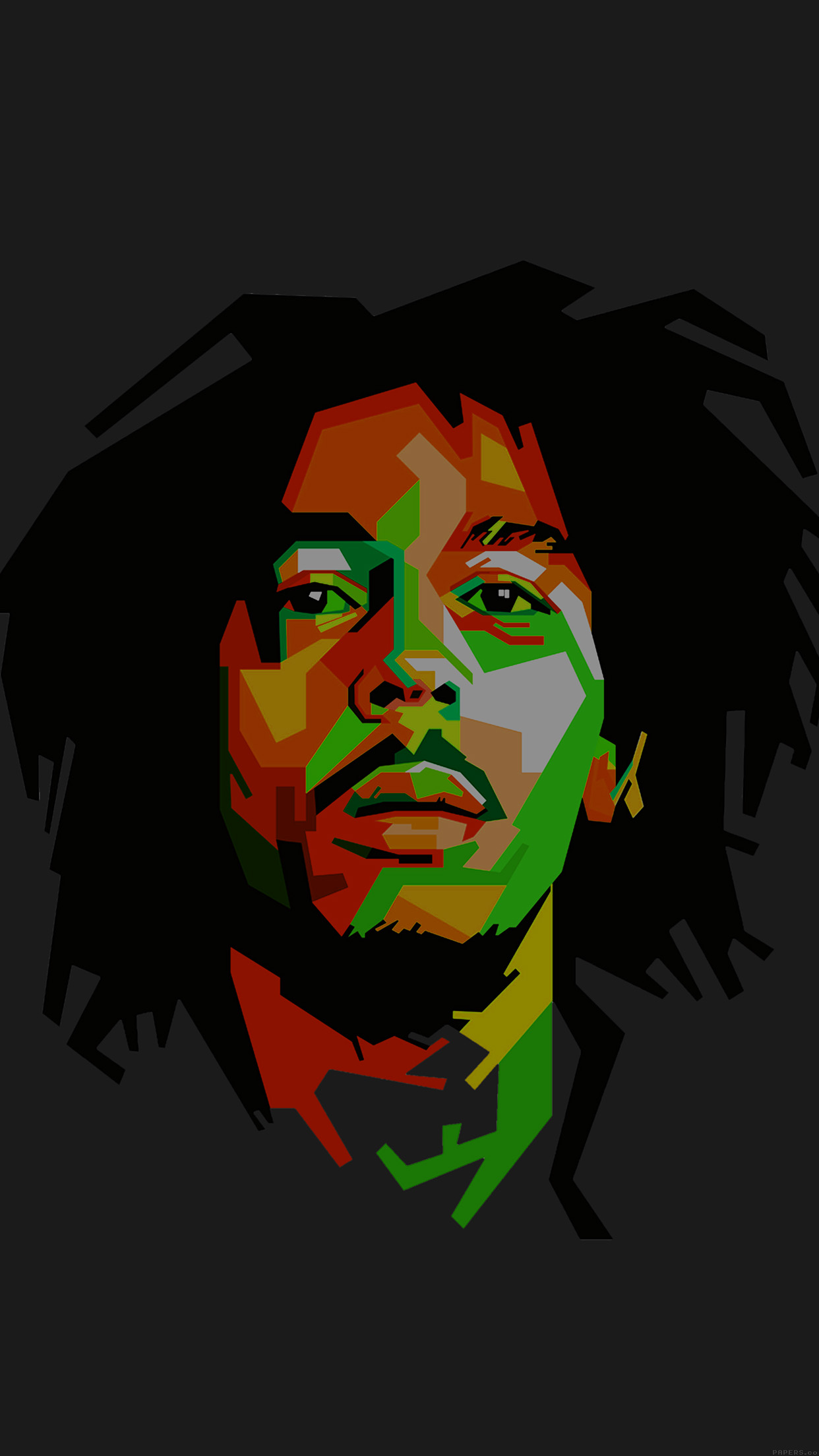 Ritratto Bob Marley arte astratta, 1242x2208 Full HD Verticale, Smartphone