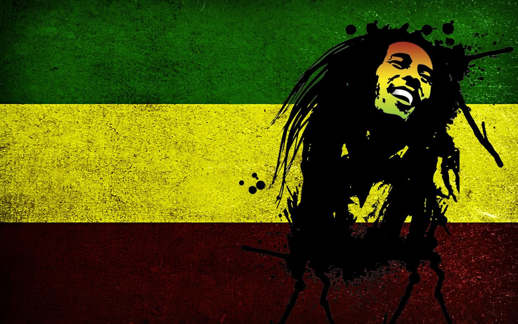 Bob Marley silhouette bandiera rasta, 1680x1050 HD Ready, Desktop
