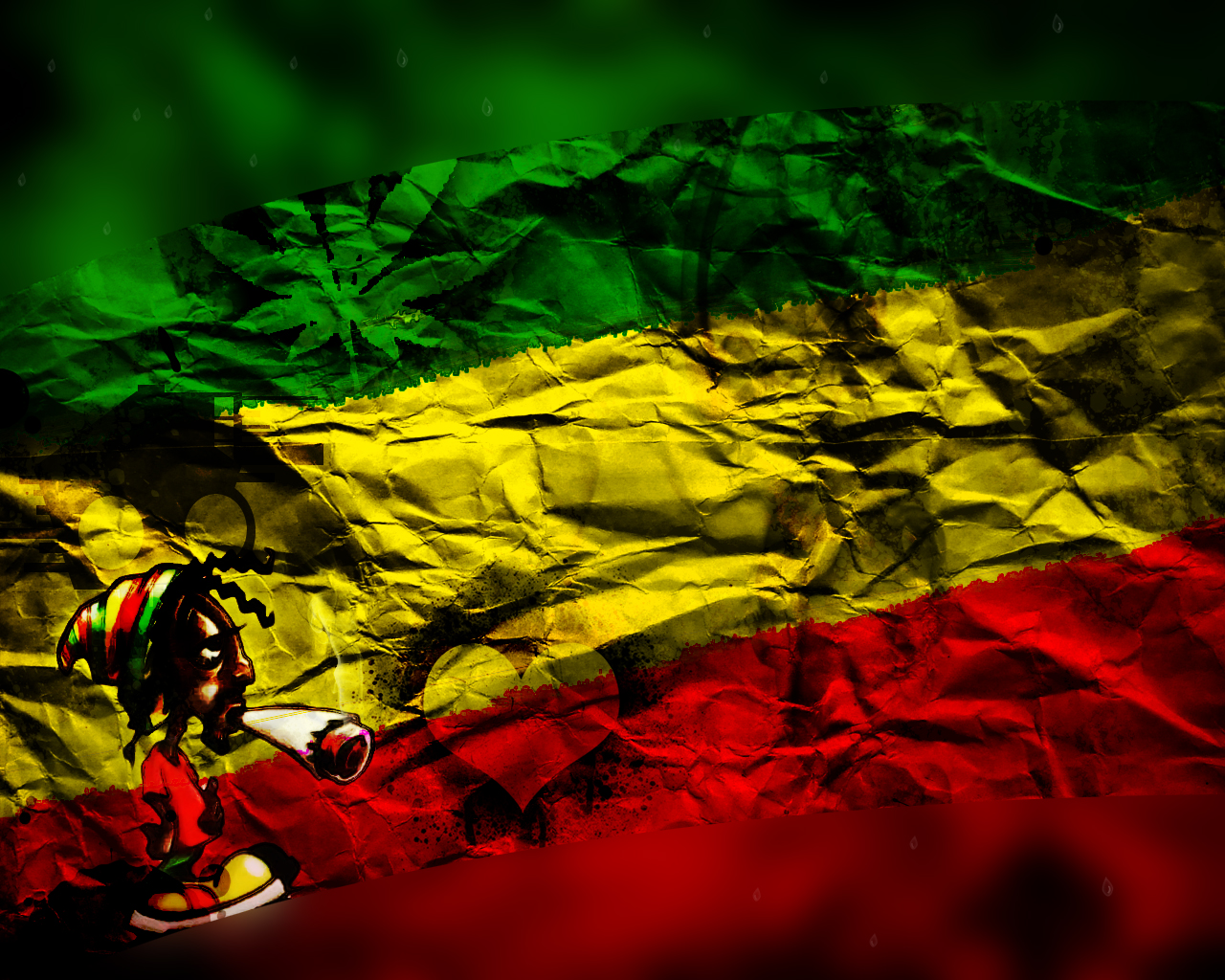 Bandiera rasta con personaggio cartoon, 1280x1024 720p, PC