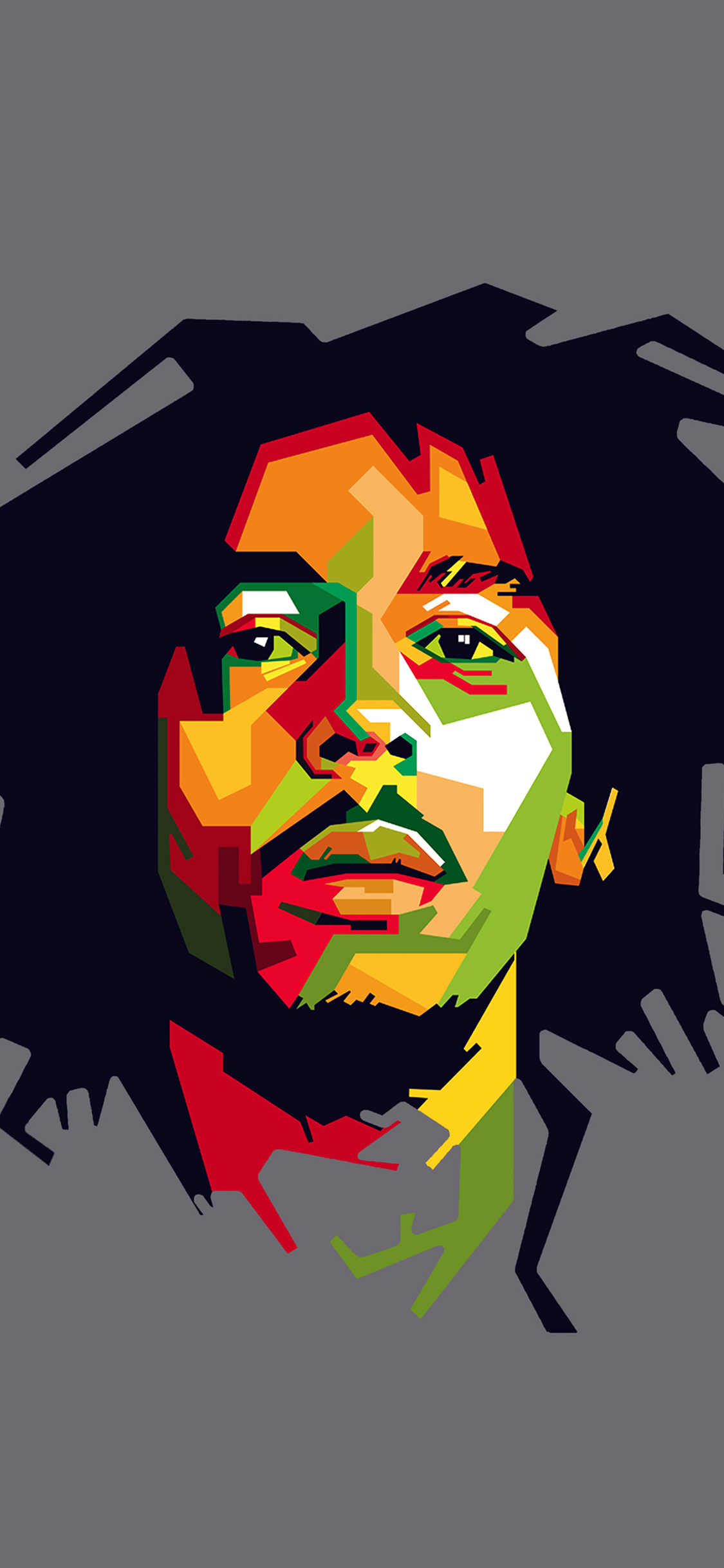 Bob Marley arte astratta colorata, 1125x2436 Verticale, Telefono