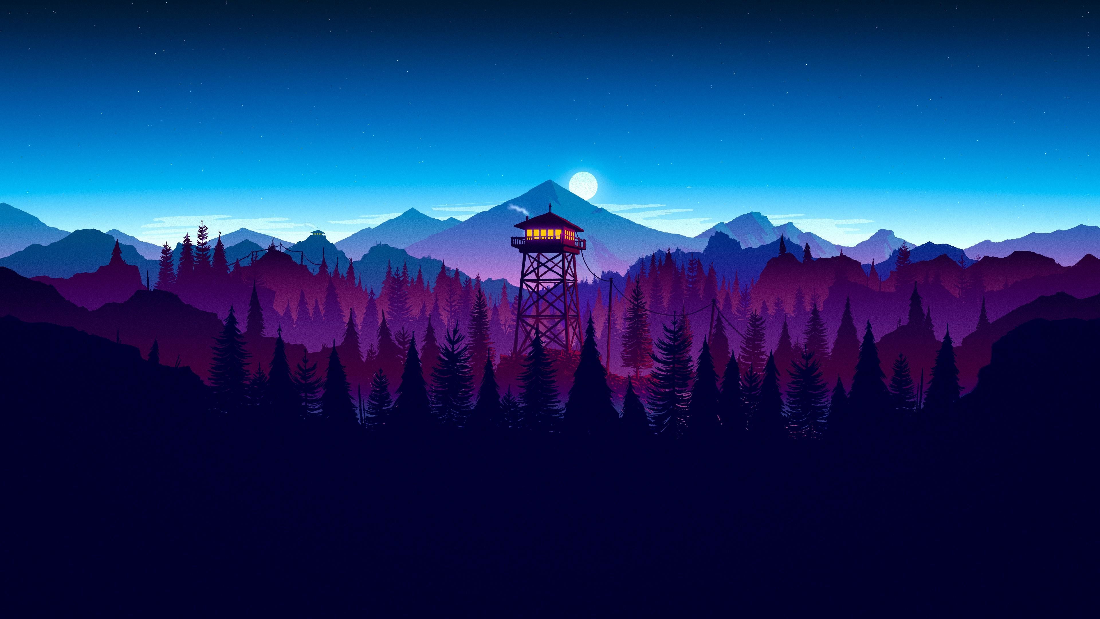 torre avvistamento foresta Firewatch, 3840x2160 4K Ultra HD, Monitor 4K