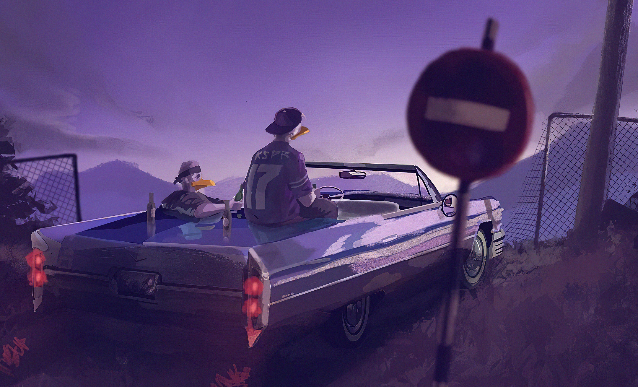 illustrazione auto cabrio cartello, 2160x1310 alta risoluzione, PC