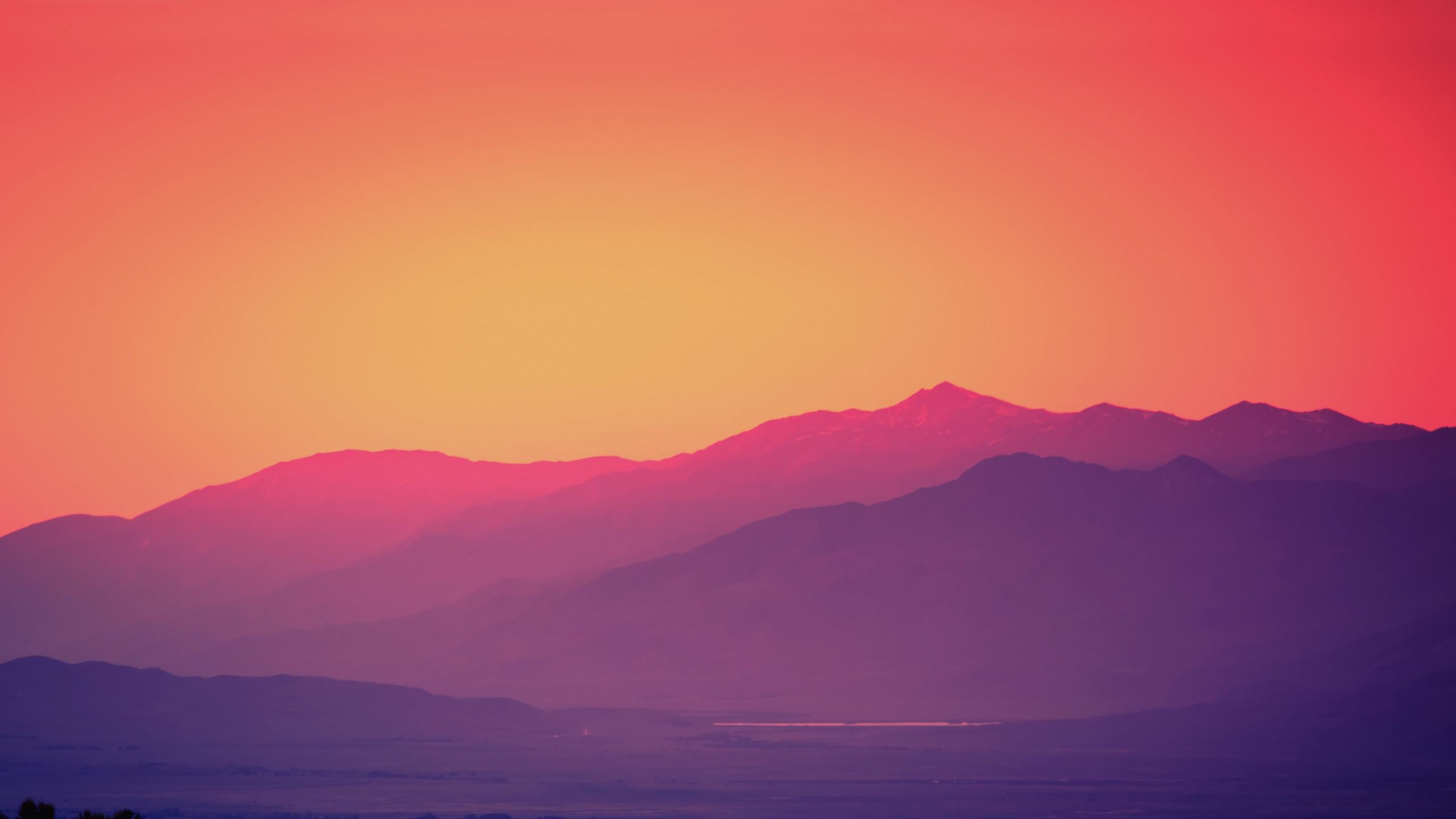 montagne tramonto rosa arancio, 2560x1440 2K QHD, Monitor Gaming
