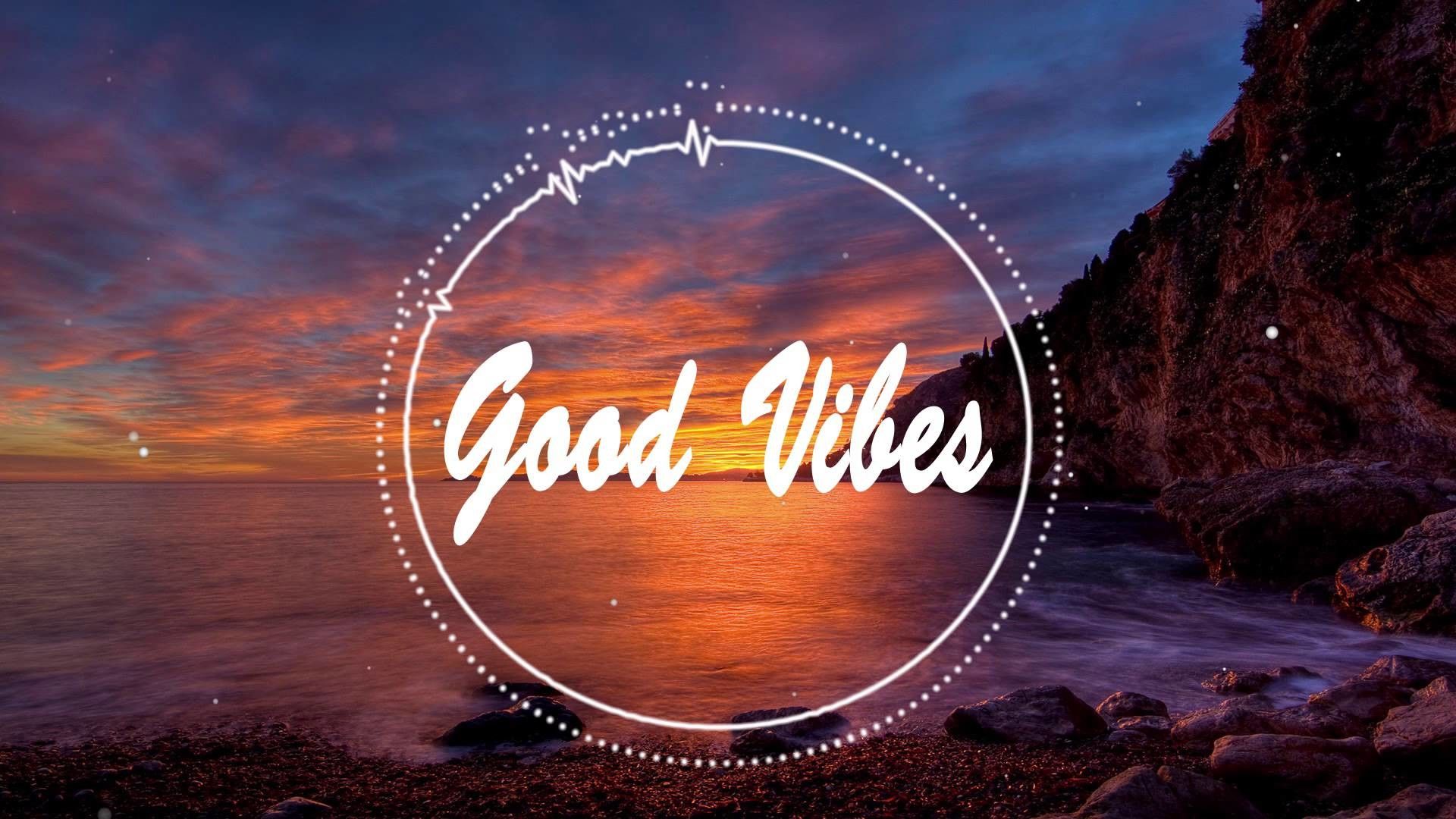 Good Vibes logo tramonto mare, 1920x1080 Full HD, PC Desktop