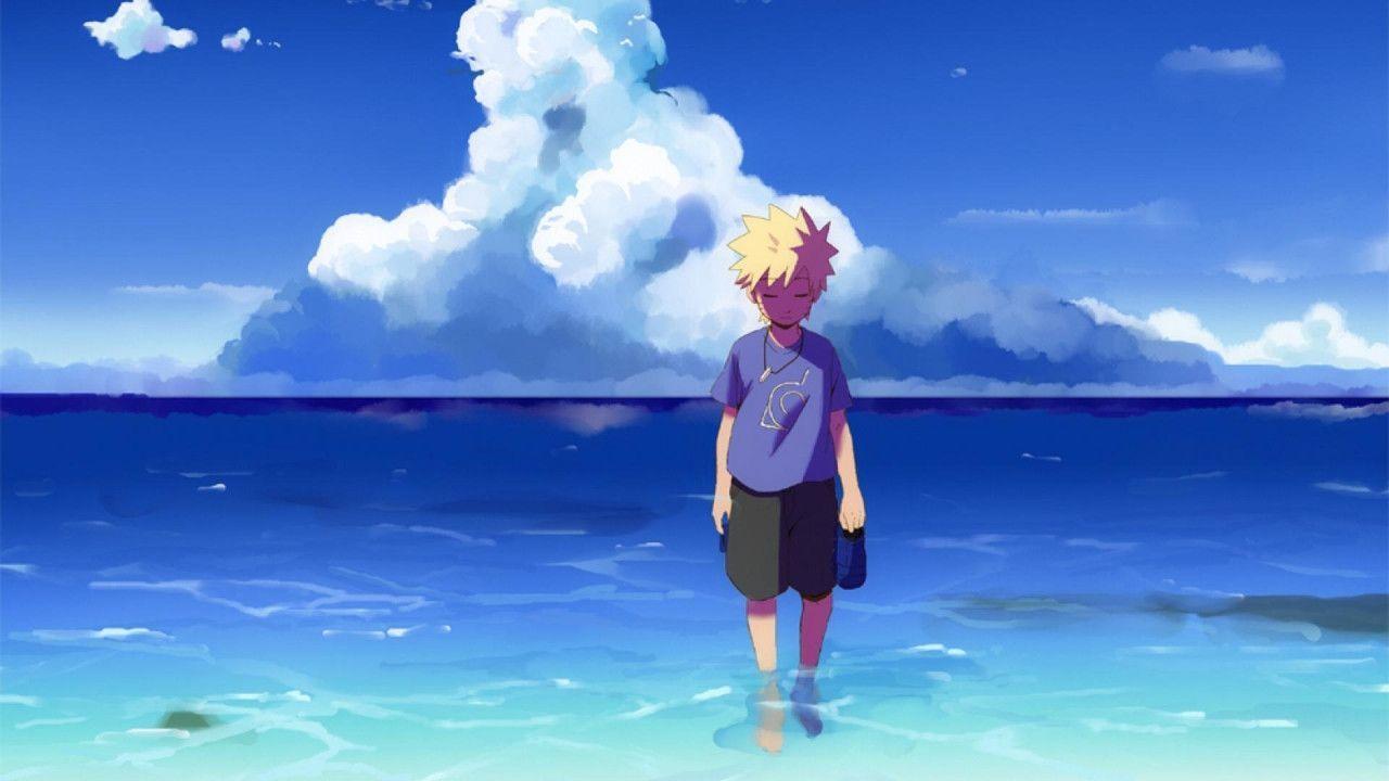 ragazzo anime in spiaggia, 1280x720 720p, Laptop