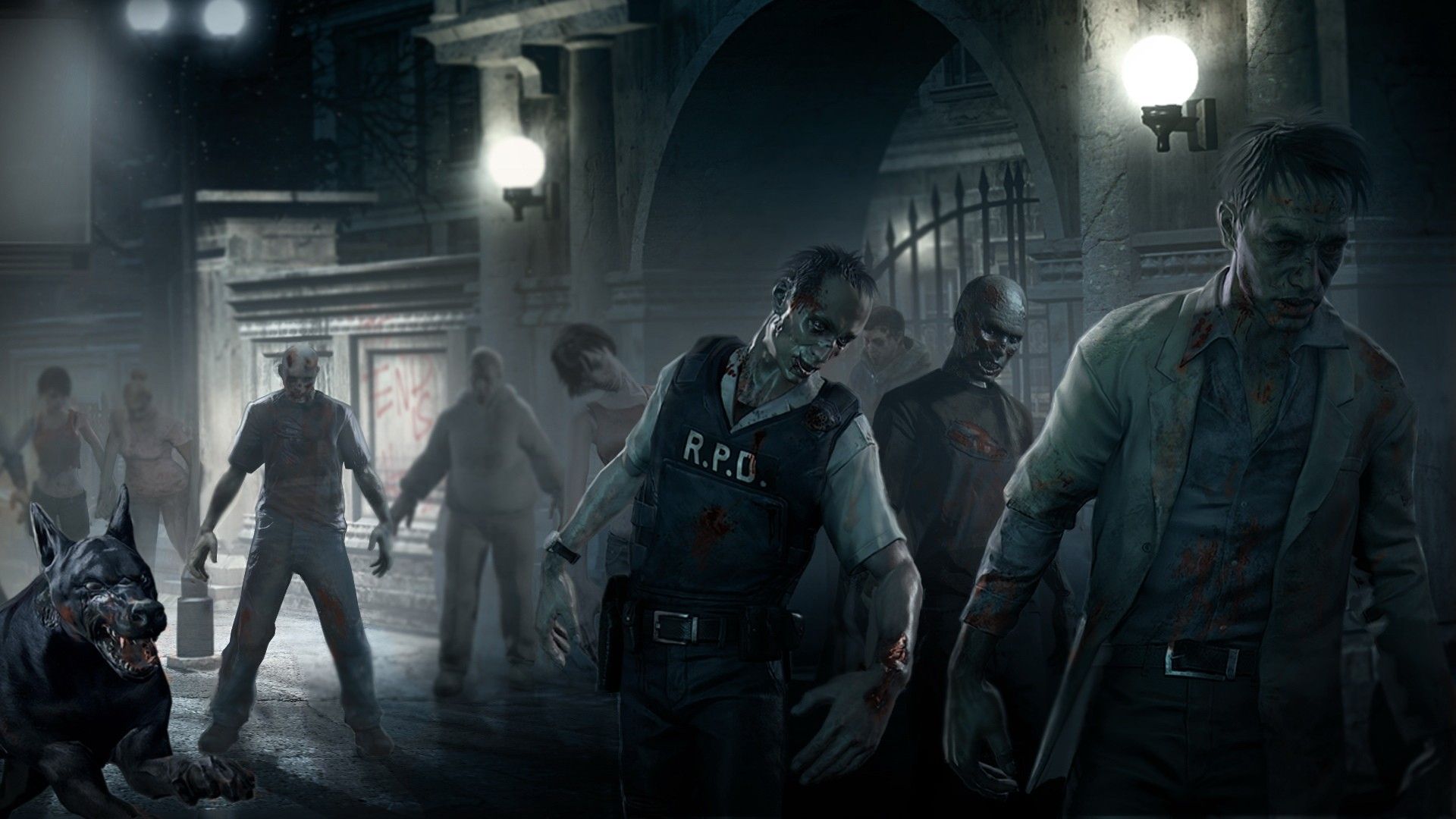 Zombie Resident Evil città notte, 1920x1080 Full HD, Laptop