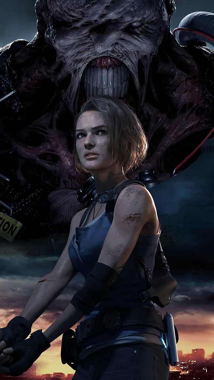 Jill Valentine e Nemesis, Resident Evil, 728x1294 Verticale, Telefono