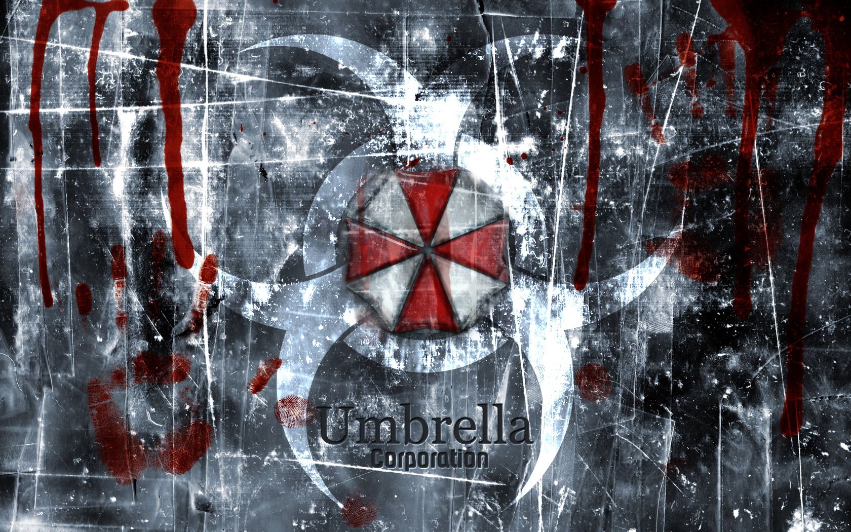 Logo Umbrella Corporation sangue, 1680x1050 HD Ready, PC