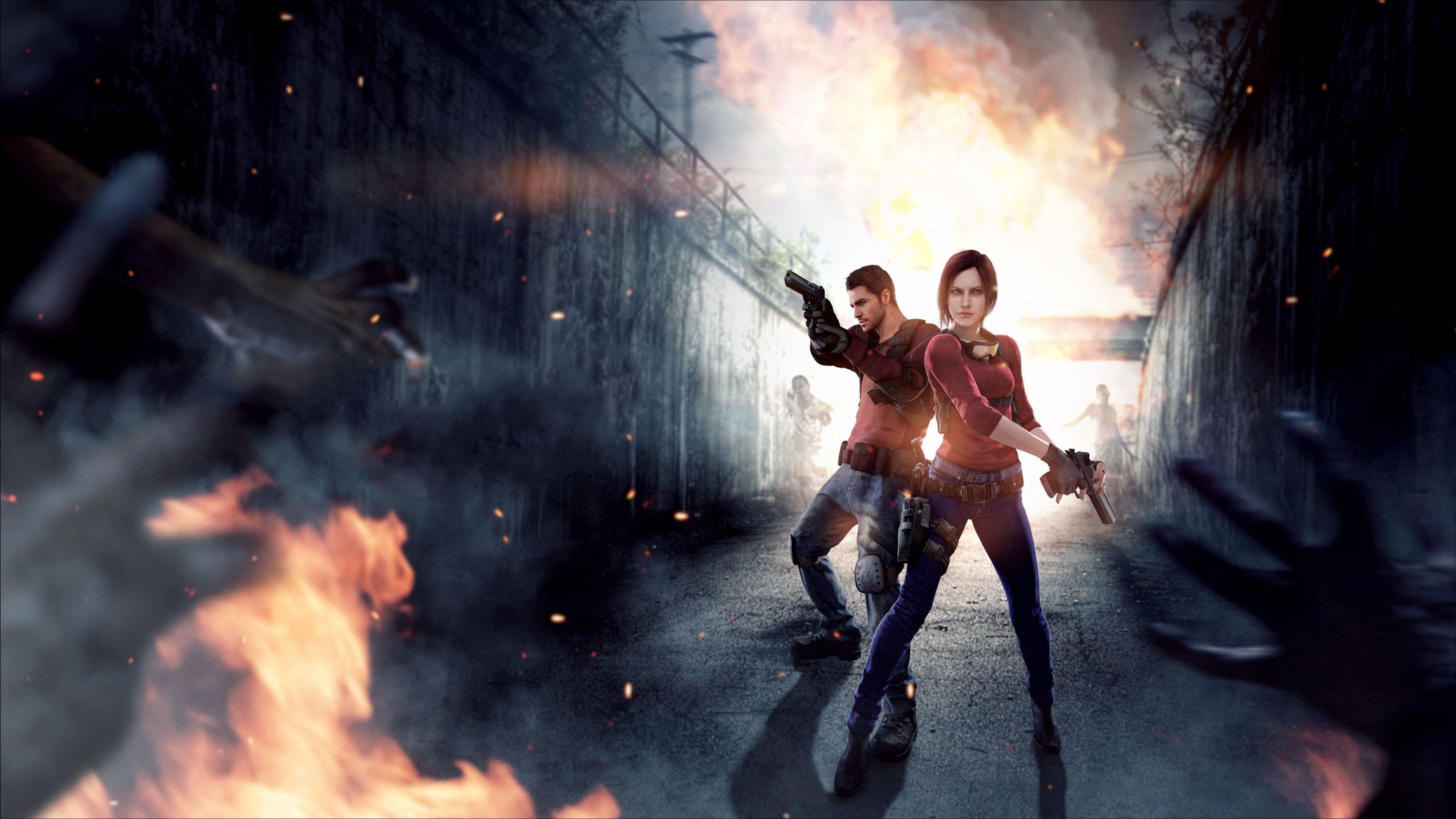 Resident Evil personaggi con armi, 3840x2160 4K, Desktop 4K
