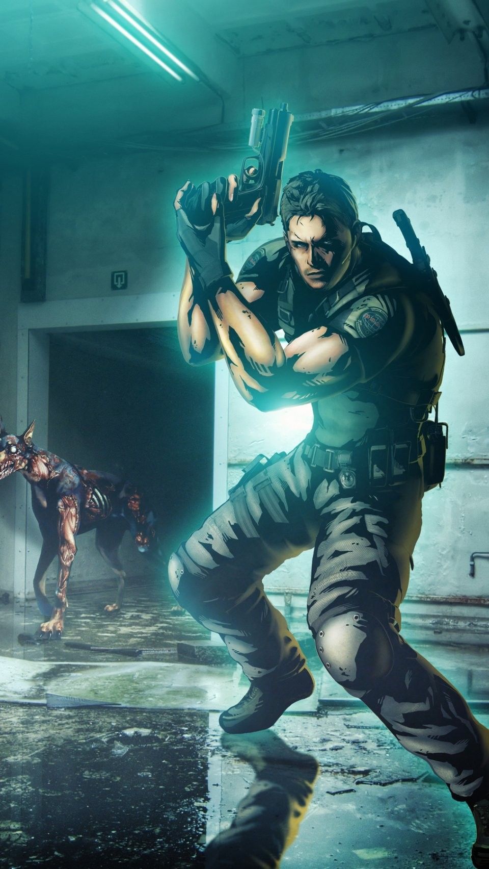 Chris Redfield Resident Evil zombie, 960x1704 Verticale, iPhone Air