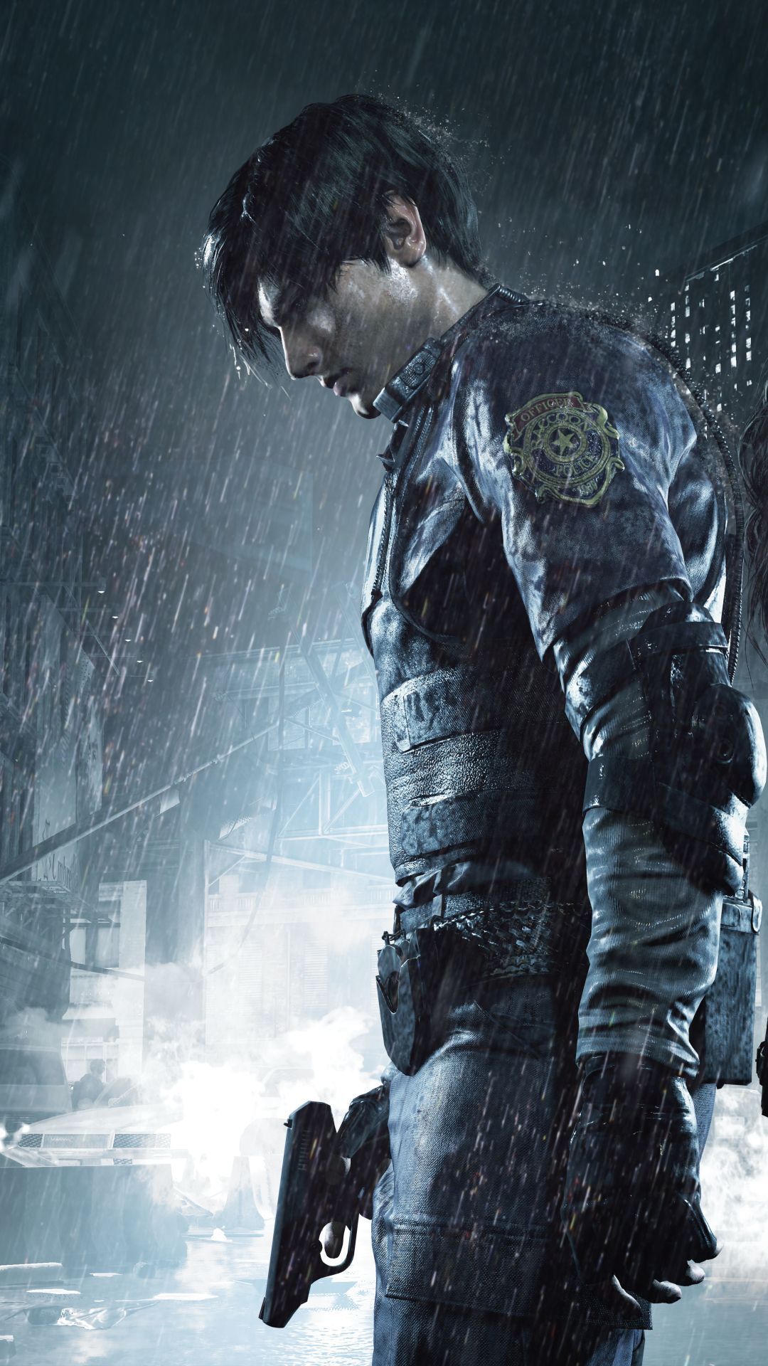 Leon Kennedy Resident Evil pioggia, 1080x1920 Verticale, iPhone Pro Max