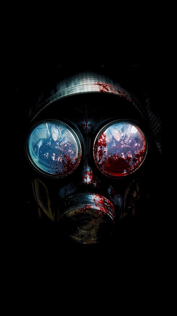 Maschera antigas insanguinata scuro, 750x1334 Full HD Verticale, iPhone