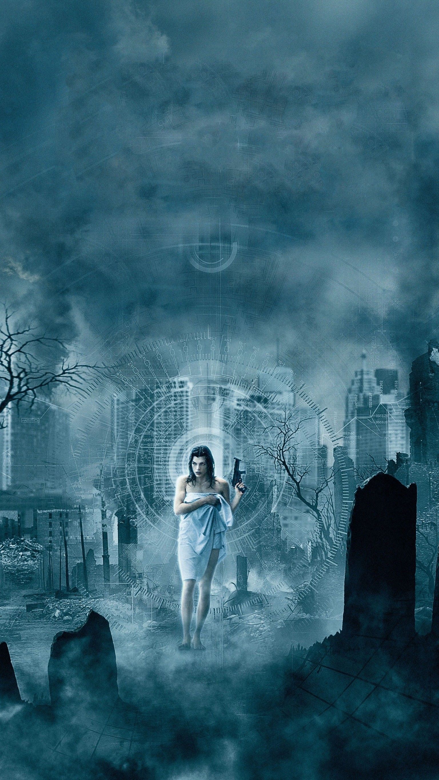 Resident Evil, città distrutta nebbia, 1536x2732 Full HD Verticale, iPhone Pro