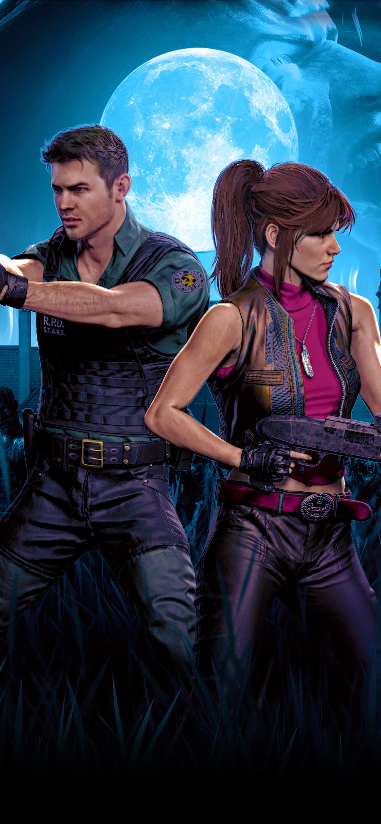Chris e Claire Redfield, Resident Evil, 1242x2688 Verticale, iPhone Pro Max