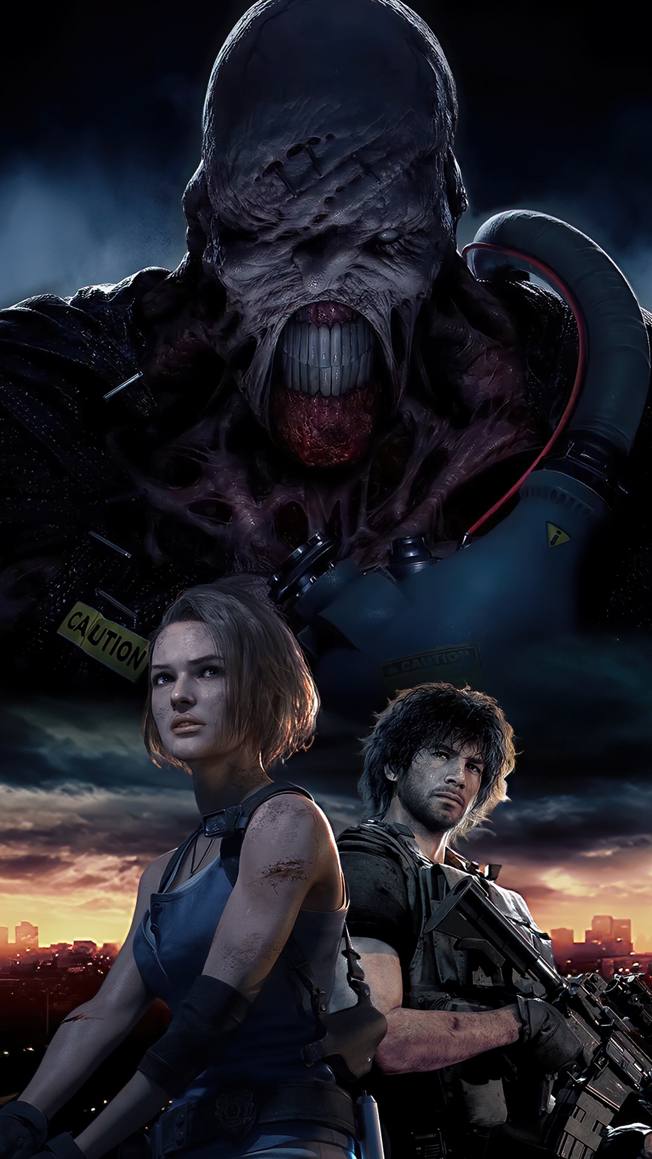 Nemesis, Jill e Carlos, Resident Evil 3, 2160x3840 Verticale, Telefono