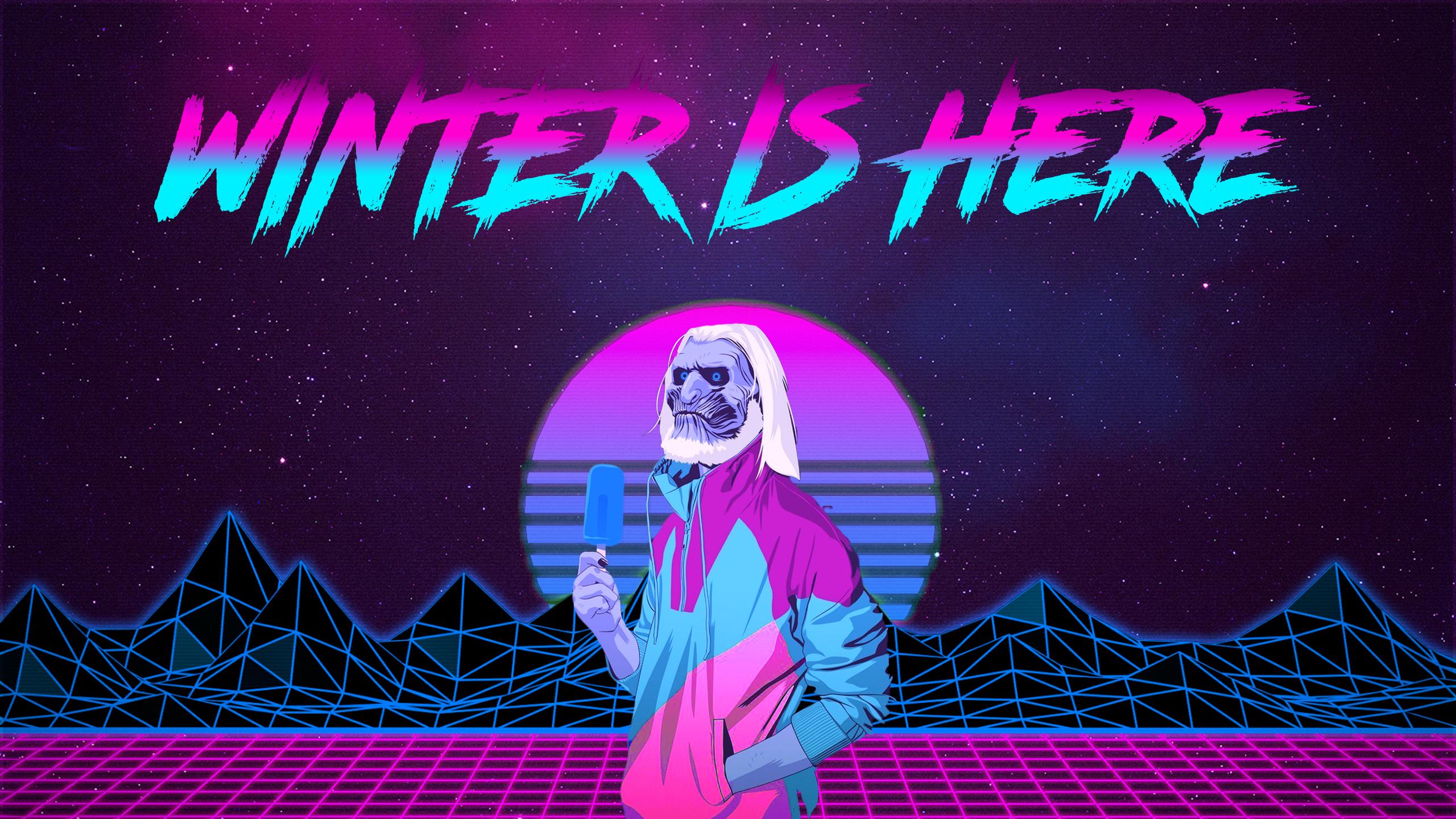White Walker retrowave synthwave, 2560x1440 1440p, Monitor Gaming