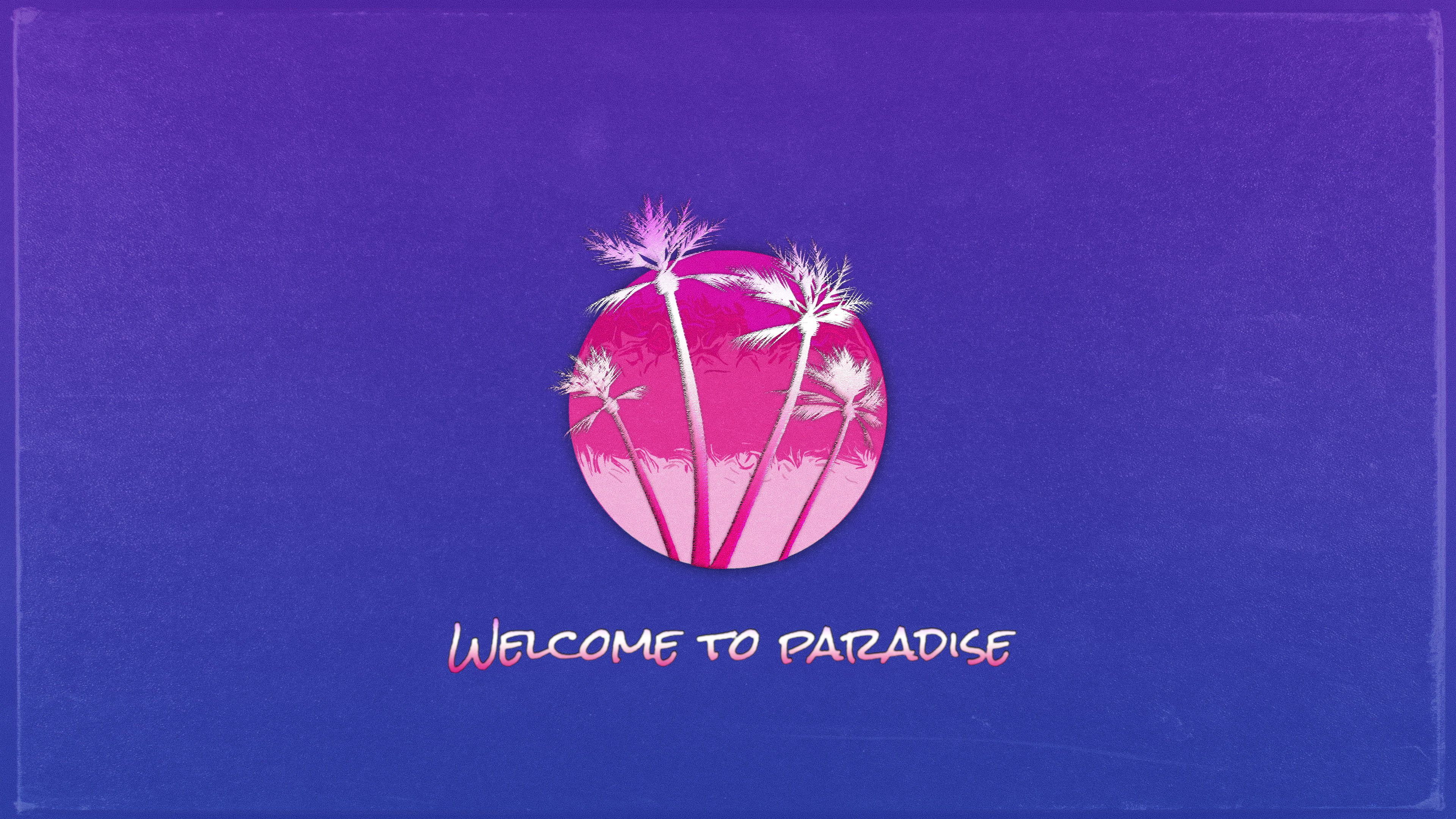 Palme retrowave cerchio rosa, 3840x2160 Ultra HD, 4K TV