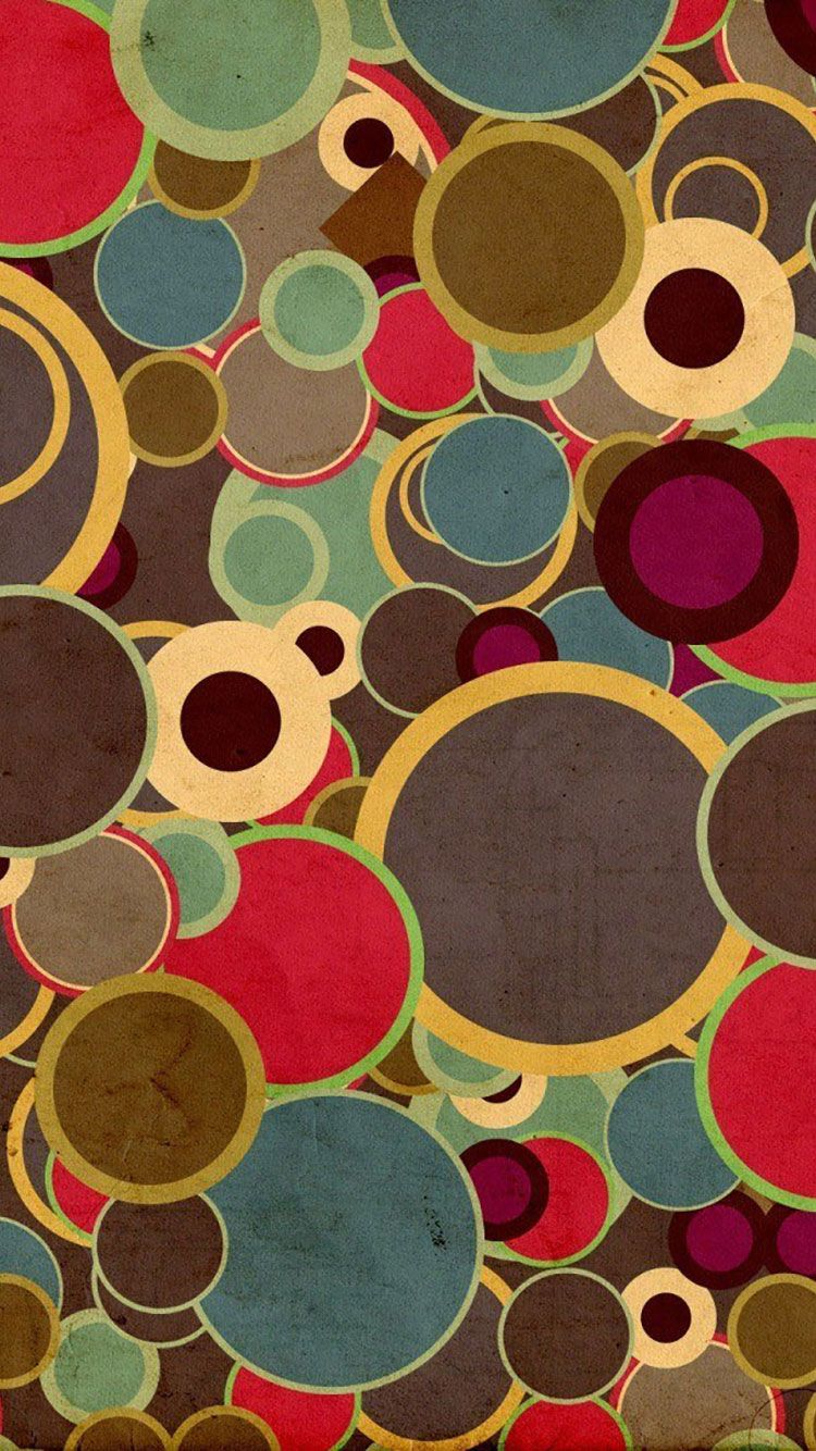 Cerchi geometrici retro colorati, 750x1334 Verticale, iPhone Pro Max
