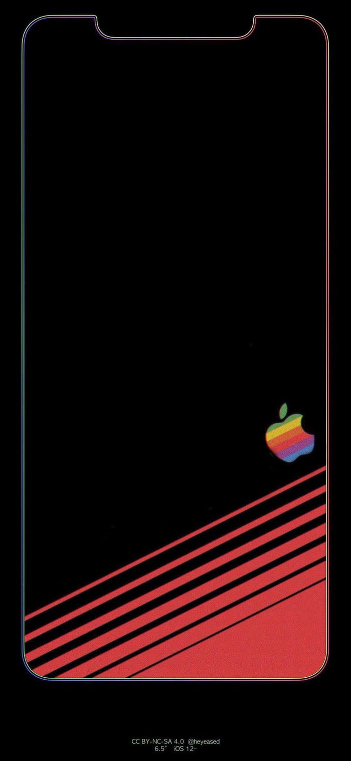 Logo Apple retro colorato, azienda tech, 700x1518 Verticale, iPhone Pro