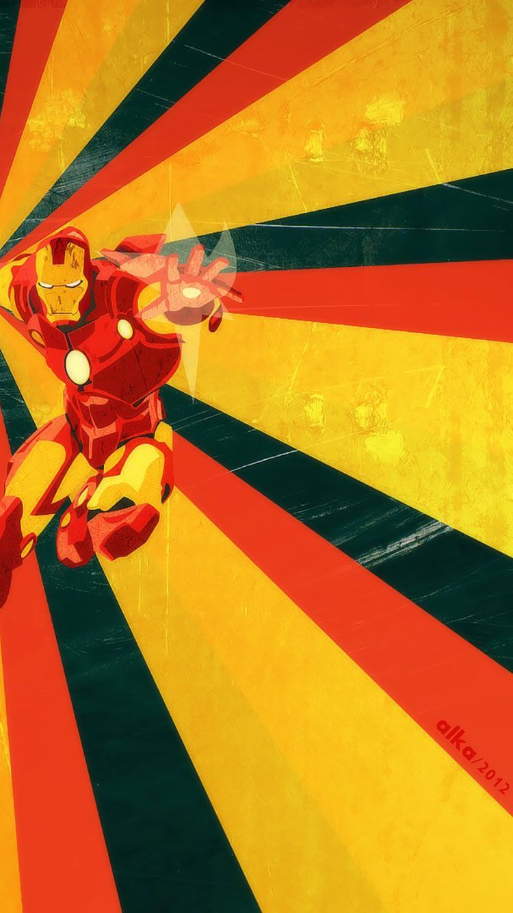 Iron Man raggi retro, Marvel, 750x1334 Verticale, iPhone Air