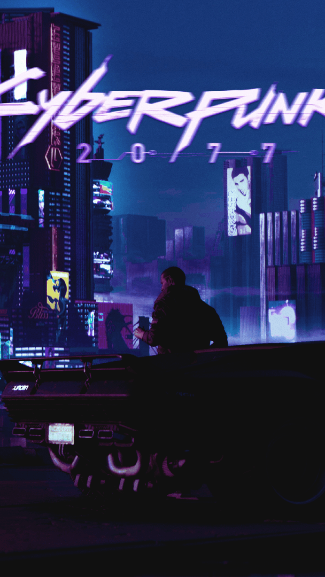 Cyberpunk 2077 città notturna, CD Projekt RED, 1080x1920 Full HD Verticale, iPhone Plus