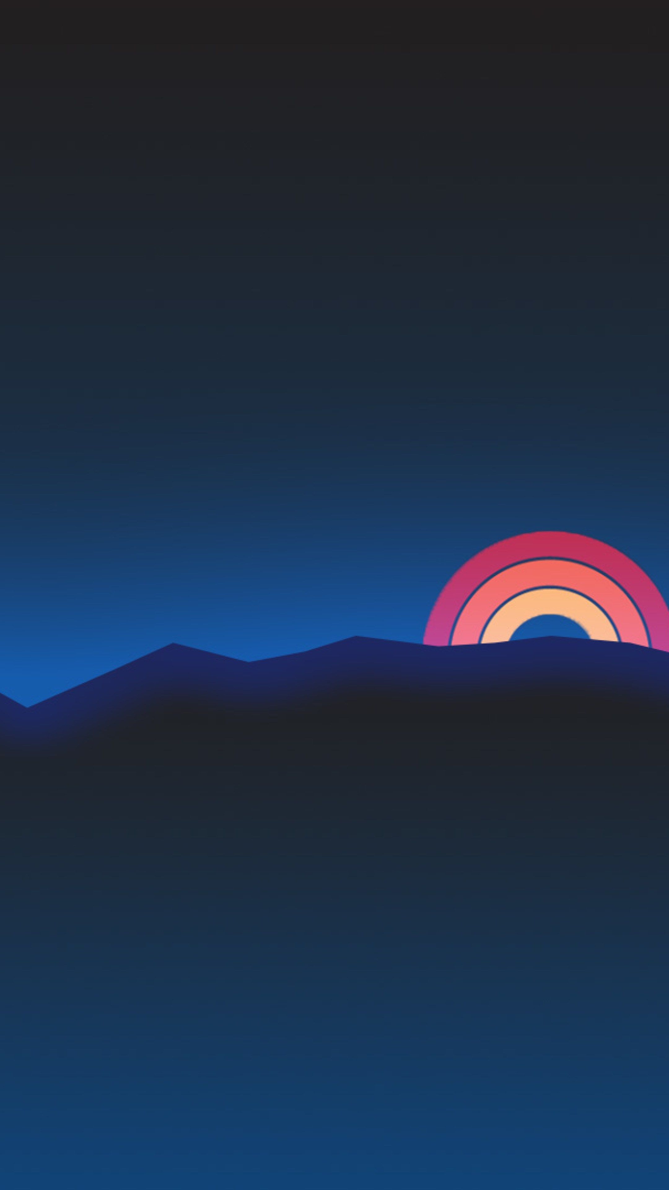 tramonto arcobaleno retrò montagne, 2160x3840 Full HD Verticale, iPhone Pro Max