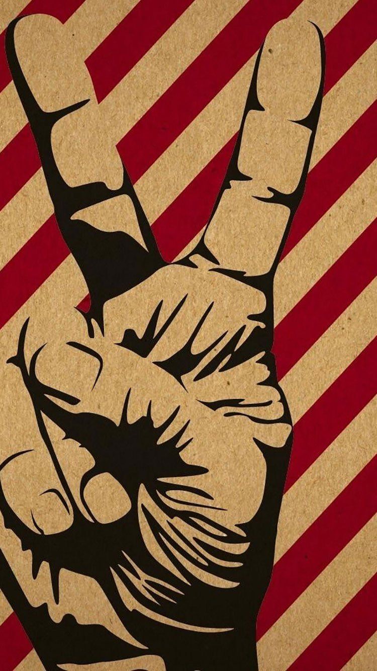 Mano segno pace retro, 750x1334 Verticale, iPhone Pro Max