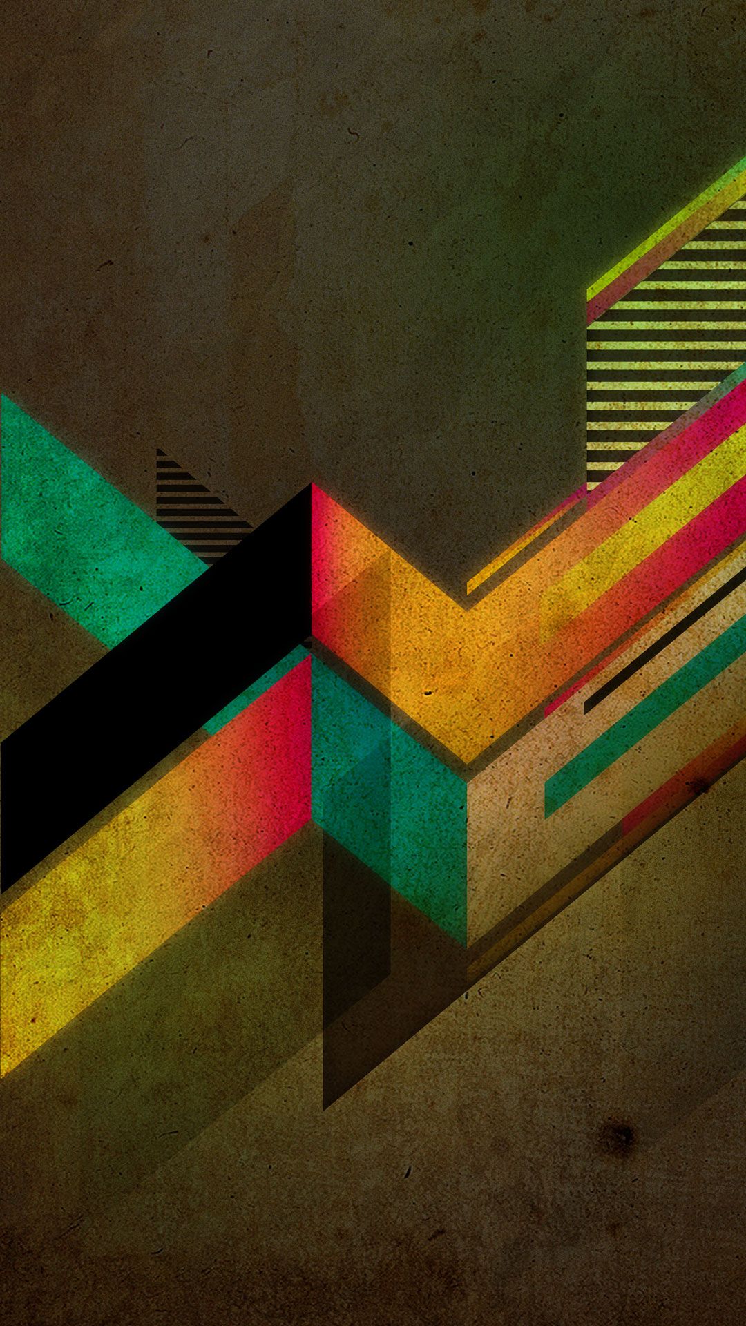 Forme geometriche astratte retrò, 1080x1920 Full HD Verticale, iPhone Air
