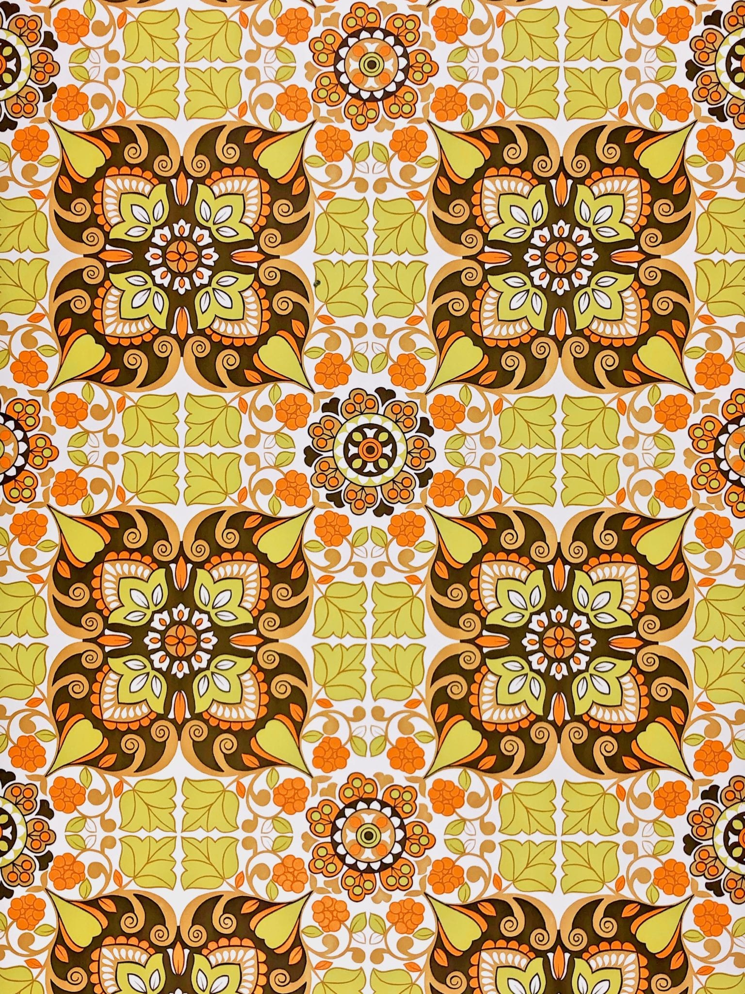 Motivo floreale geometrico retrò, 1536x2048 Full HD Verticale, iPhone