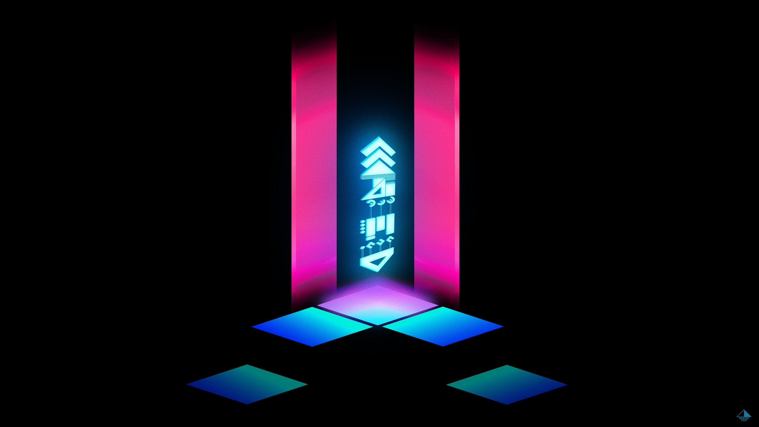 Pilastri neon anni 80, 2560x1440 1440p, Desktop