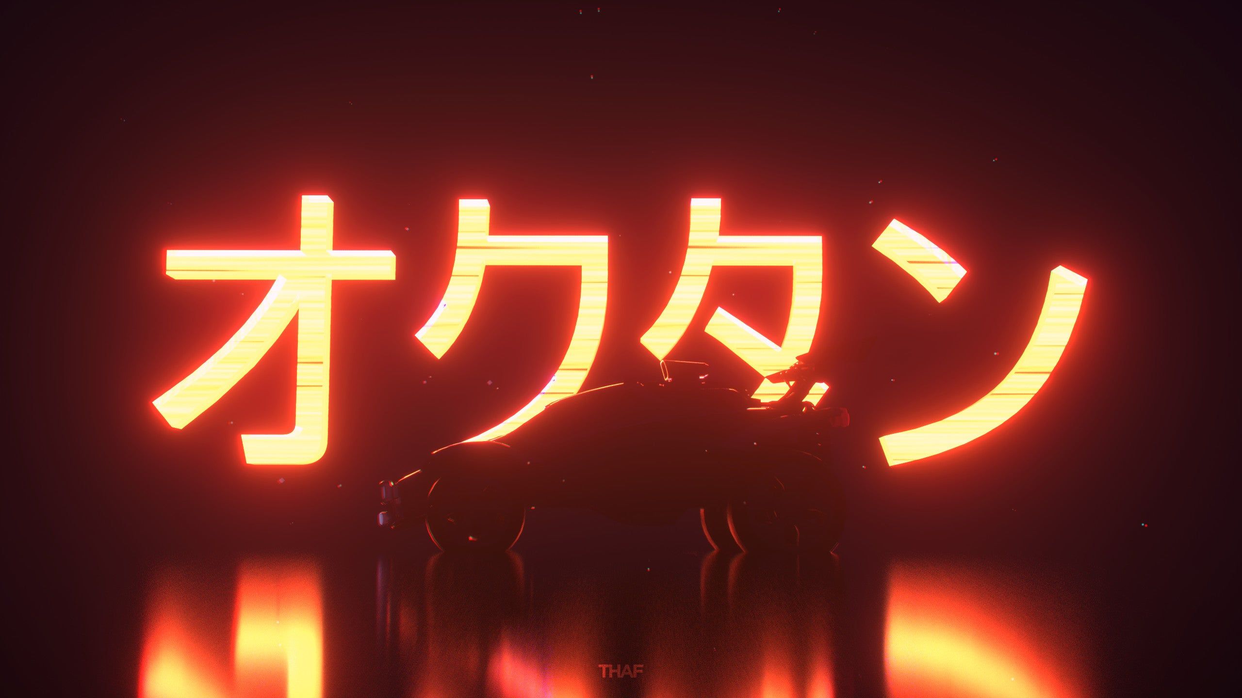 Testo kanji al neon arancione, 2560x1440 QHD, Laptop