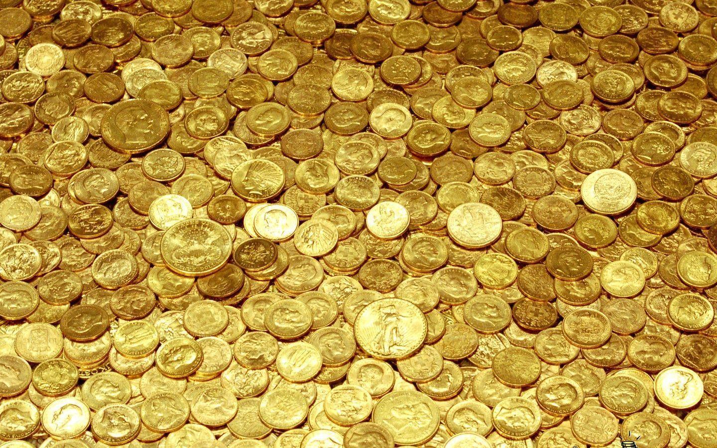 Monete d'oro ammucchiate, 1440x900 720p, PC