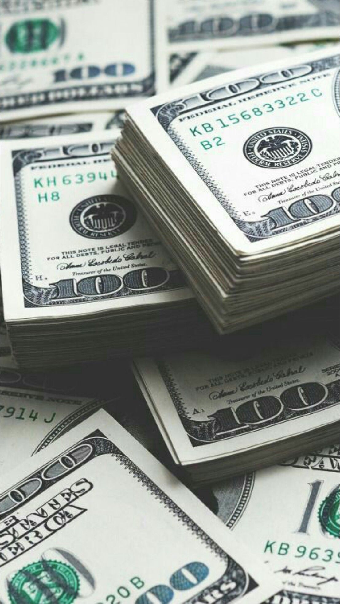 Mazzette banconote dollari, 1107x1965 Verticale, iPhone Air