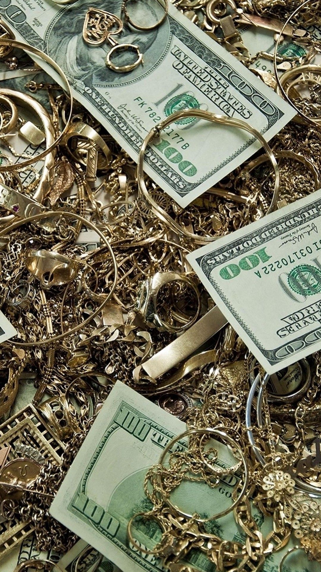 Gioielli oro e dollari, 1080x1920 Verticale, iPhone Pro